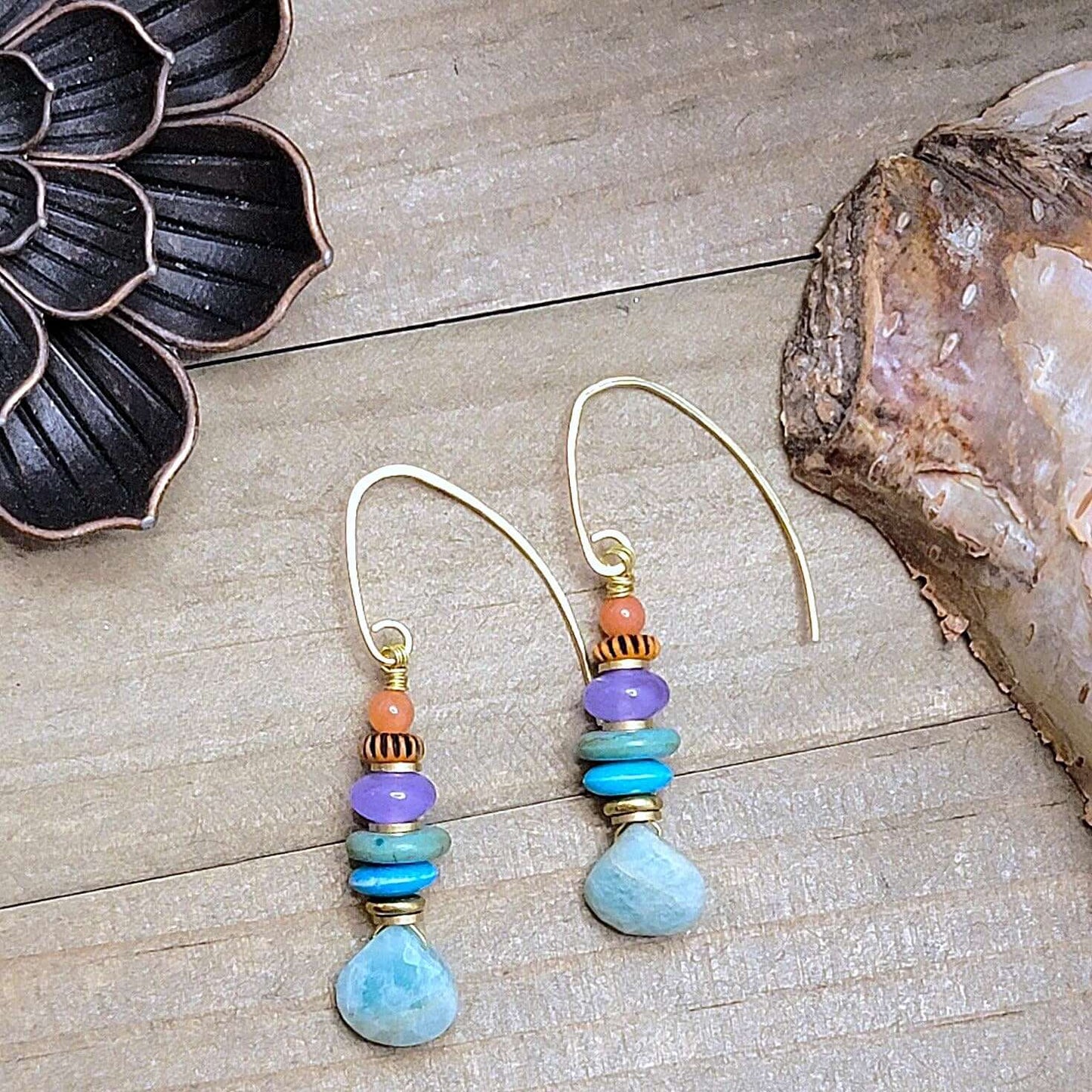 Multi Colored Gemstone Drop Earrings - Nicki Lynn Jewelry