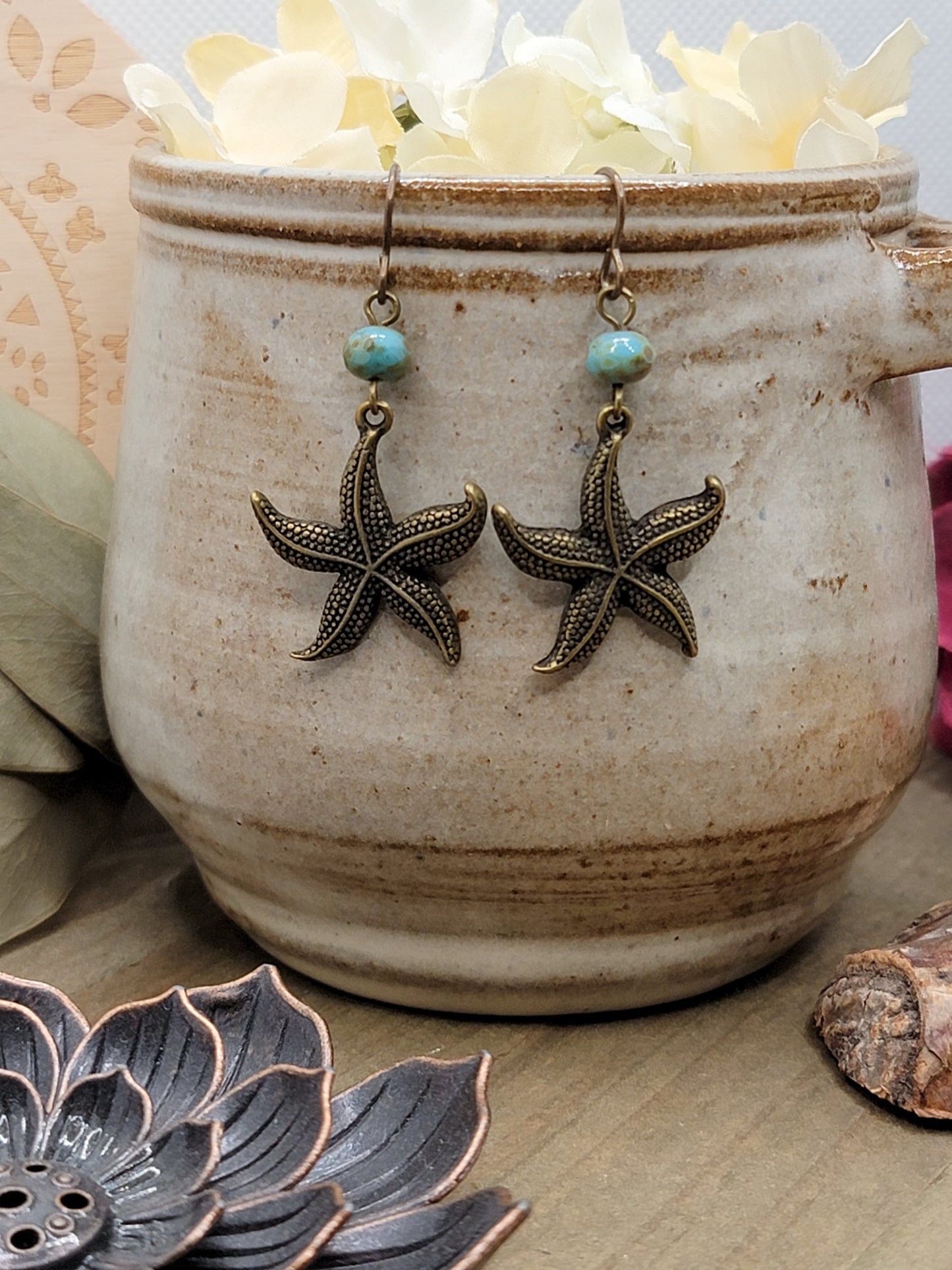 Starfish Drop Earrings, Nicki Lynn Jewelry
