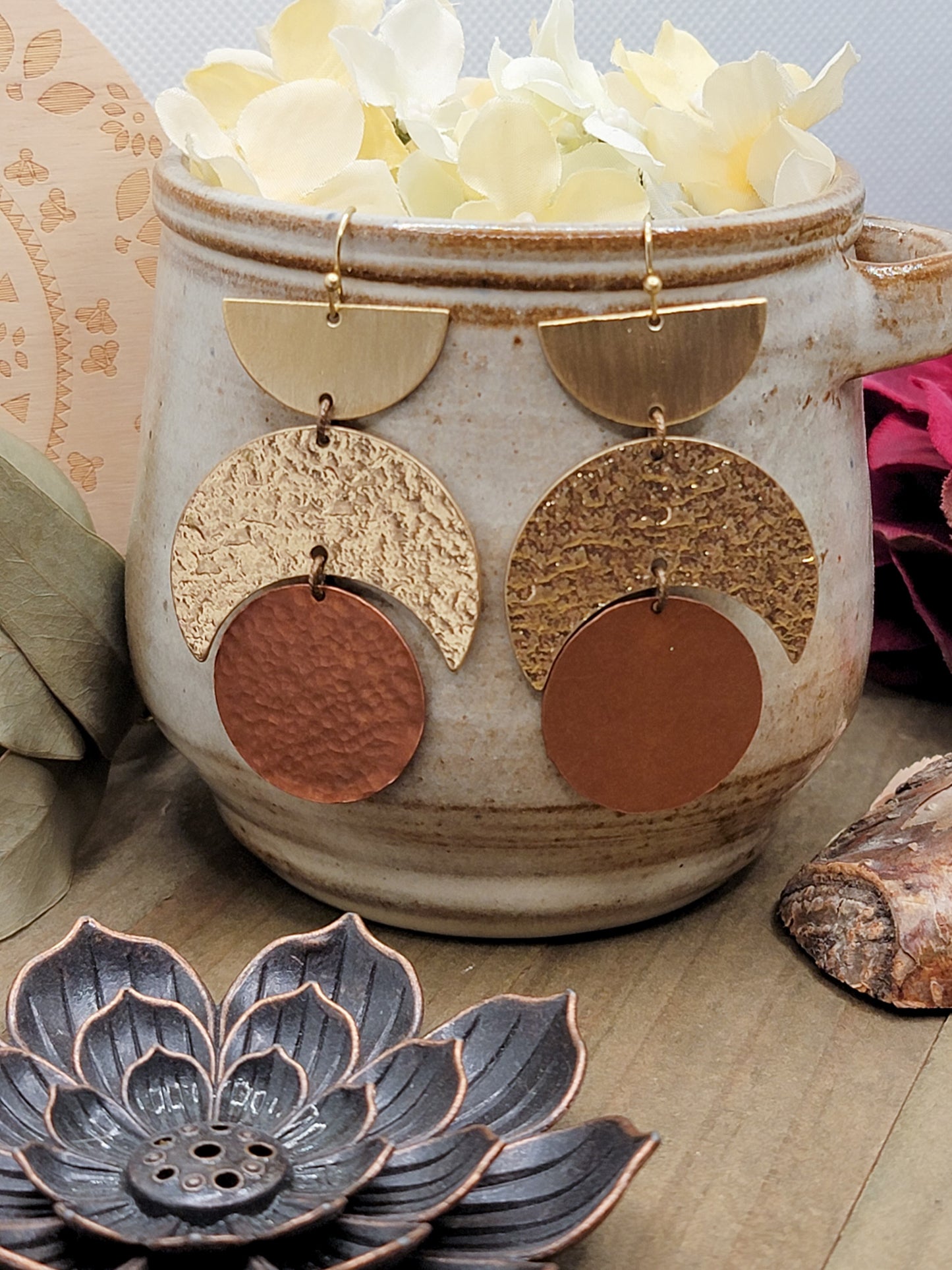 Large Mixed Metal Statement Earrings, Nicki Lynn Jewelry