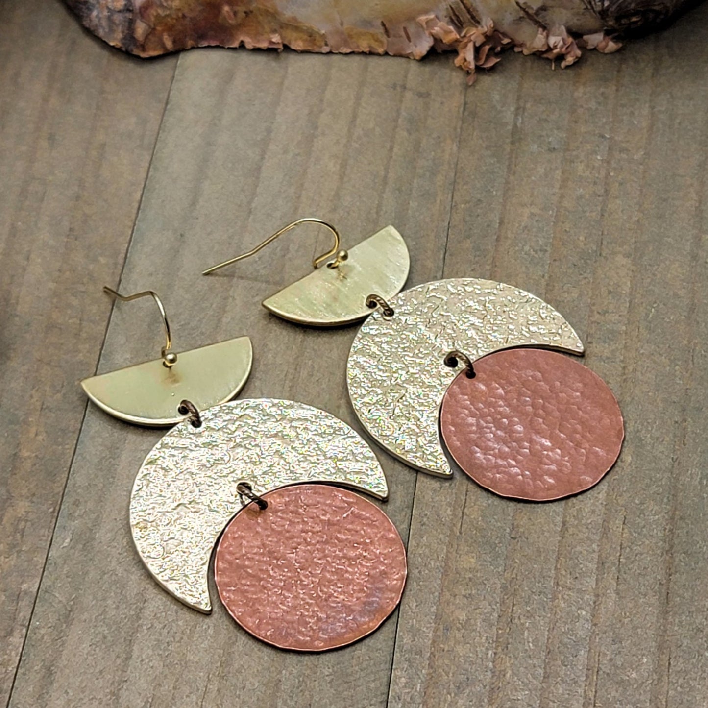 Large Mixed Metal Statement Earrings, Nicki Lynn Jewelry