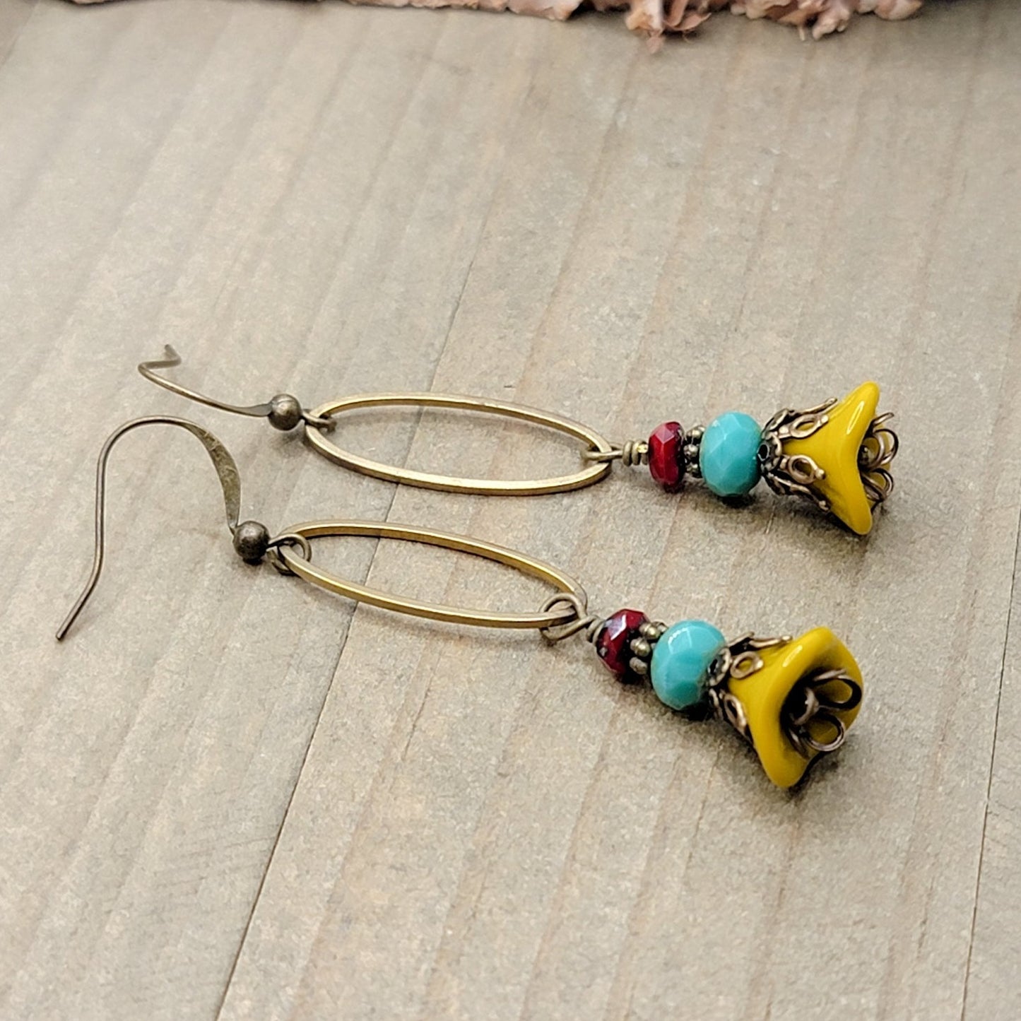 Long Multi Color Czech Glass Earrings - Nicki Lynn Jewelry