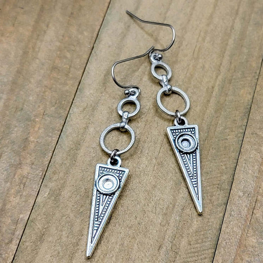 Silver Triangle Earrings - Hypoallergenic, Nicki Lynn Jewelry