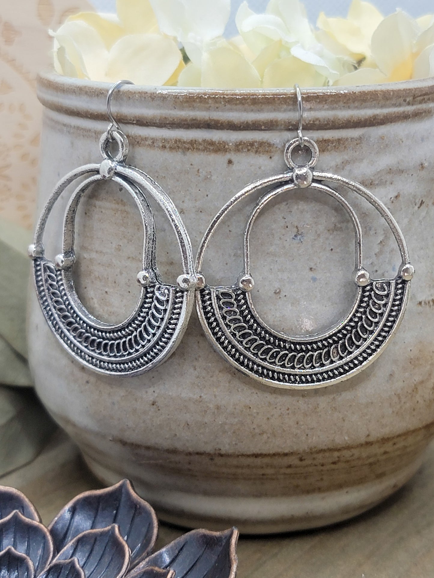 Large Statement Silver Hoop Earrings, Nicki Lynn Jewelry 