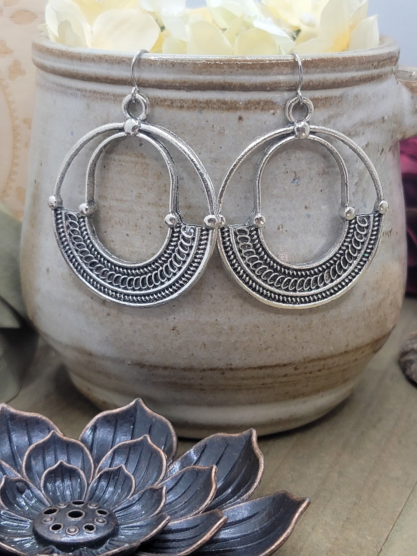 Large Statement Silver Hoop Earrings, Nicki Lynn Jewelry 