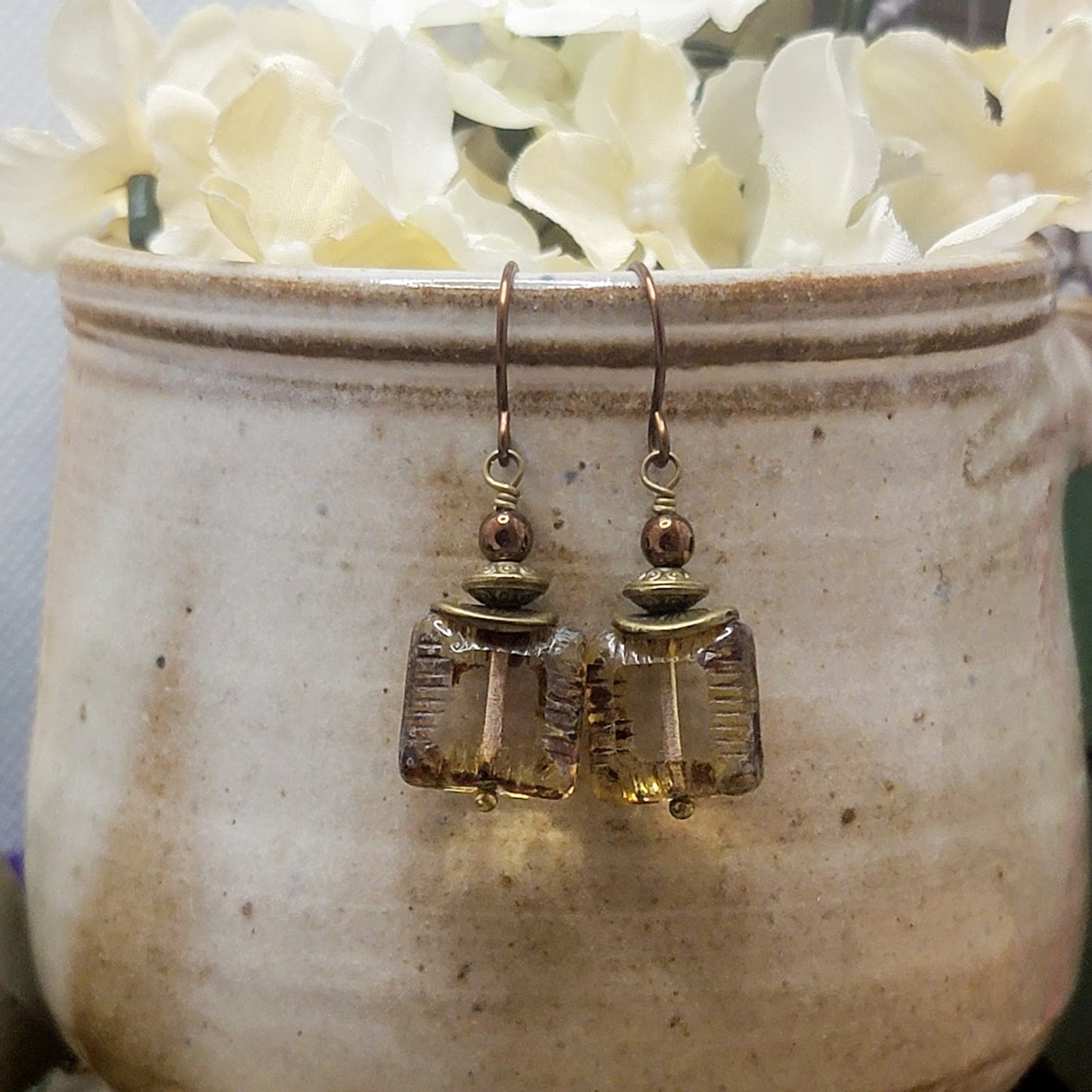 Small Boho Rustic Dangle Earrings, Nicki Lynn Jewelry