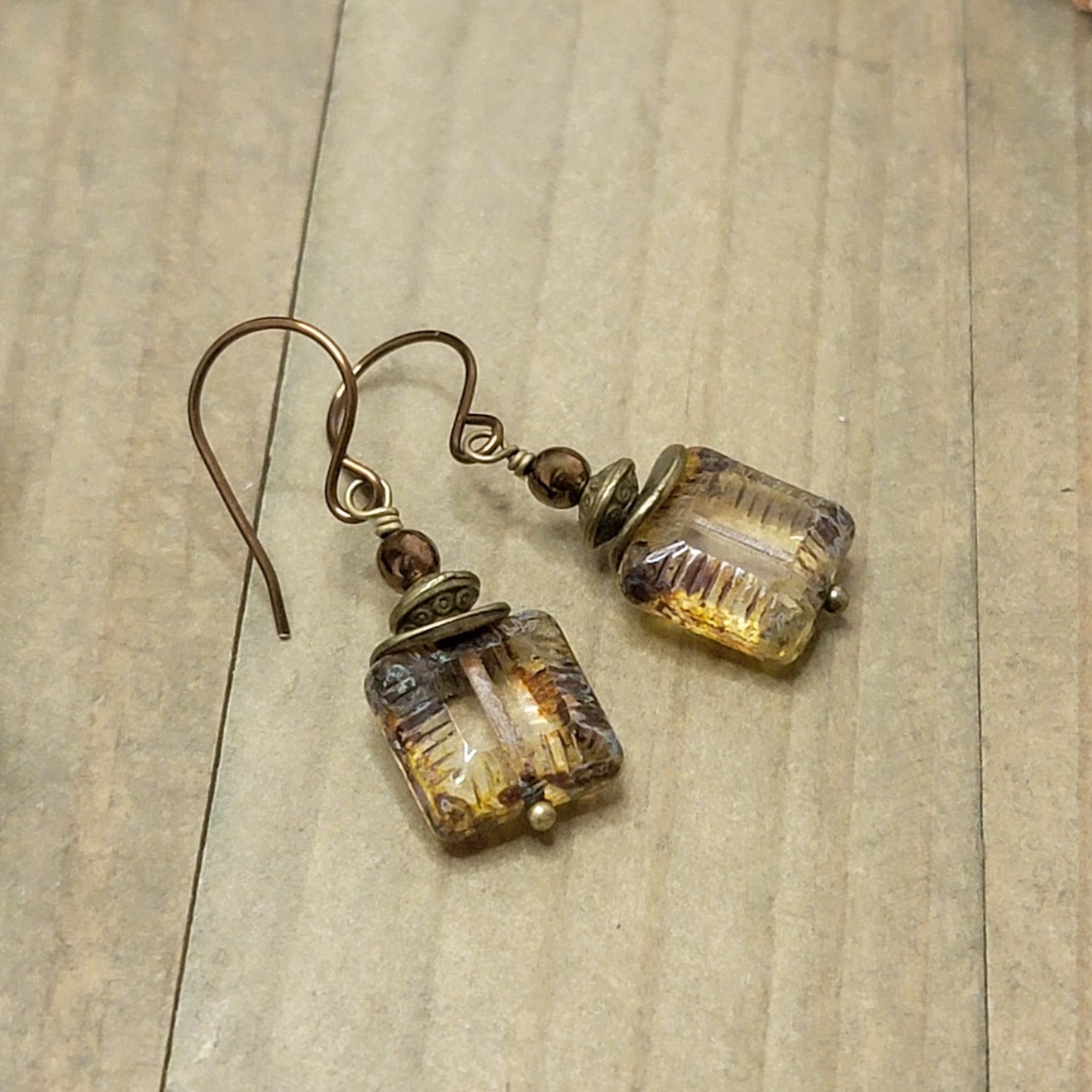 Small Boho Rustic Dangle Earrings, Nicki Lynn Jewelry