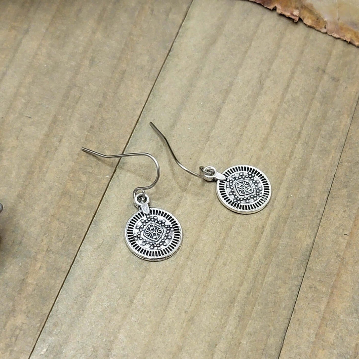 Tiny Mandala Drop Earrings- Hypoallergenic, Nicki Lynn Jewelry