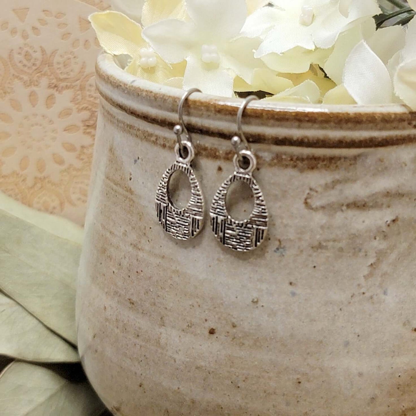 Tiny Silver Teardrop Earrings - Hypoallergenic, Nicki Lynn Jewelry