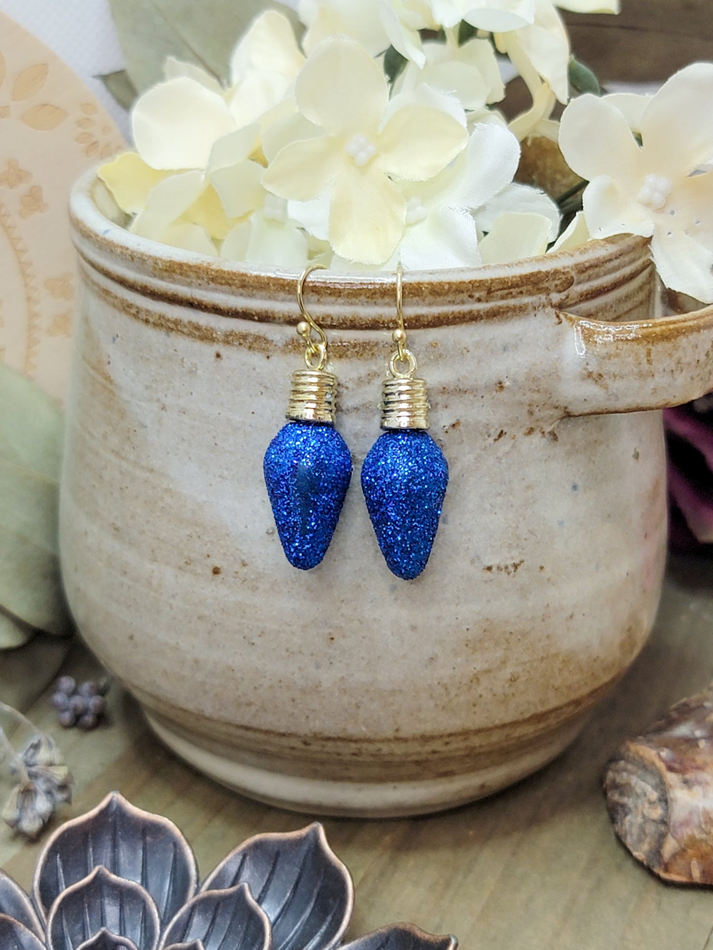 Sparkle Glitter Christmas Tree Bulb Festive Earrings-Gift, Nicki Lynn Jewelry