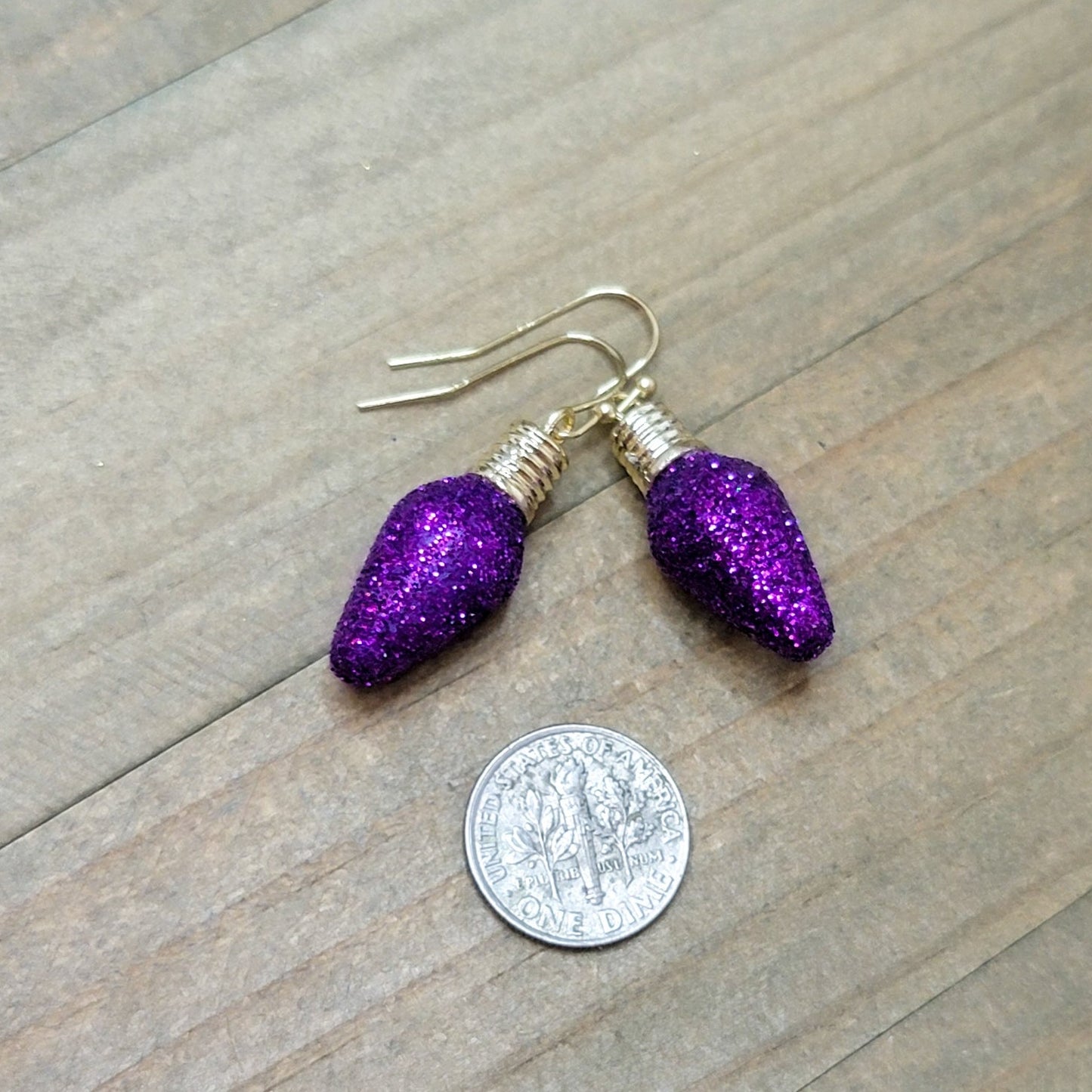 Sparkle Glitter Christmas Tree Bulb Festive Earrings-Gift, Nicki Lynn Jewelry