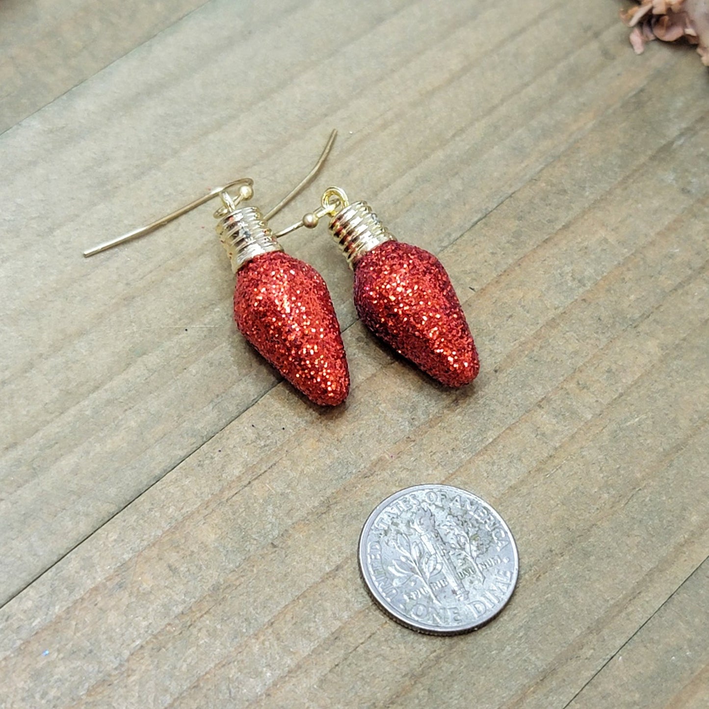 Sparkle Glitter Christmas Tree Bulb Festive Earrings-Gift, Nicki Lynn Jewelry