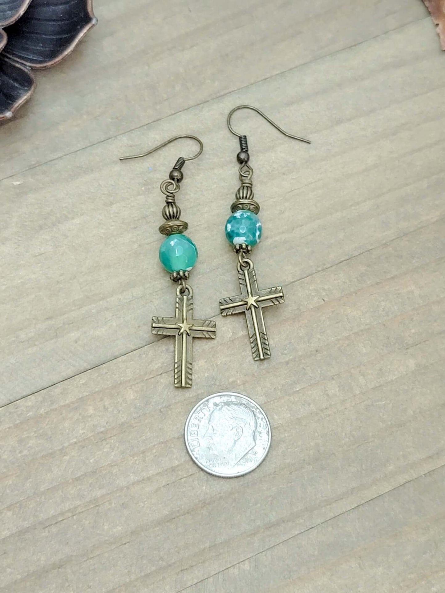 Rustic Cross Dangle Earrings, Nicki Lynn Jewelry