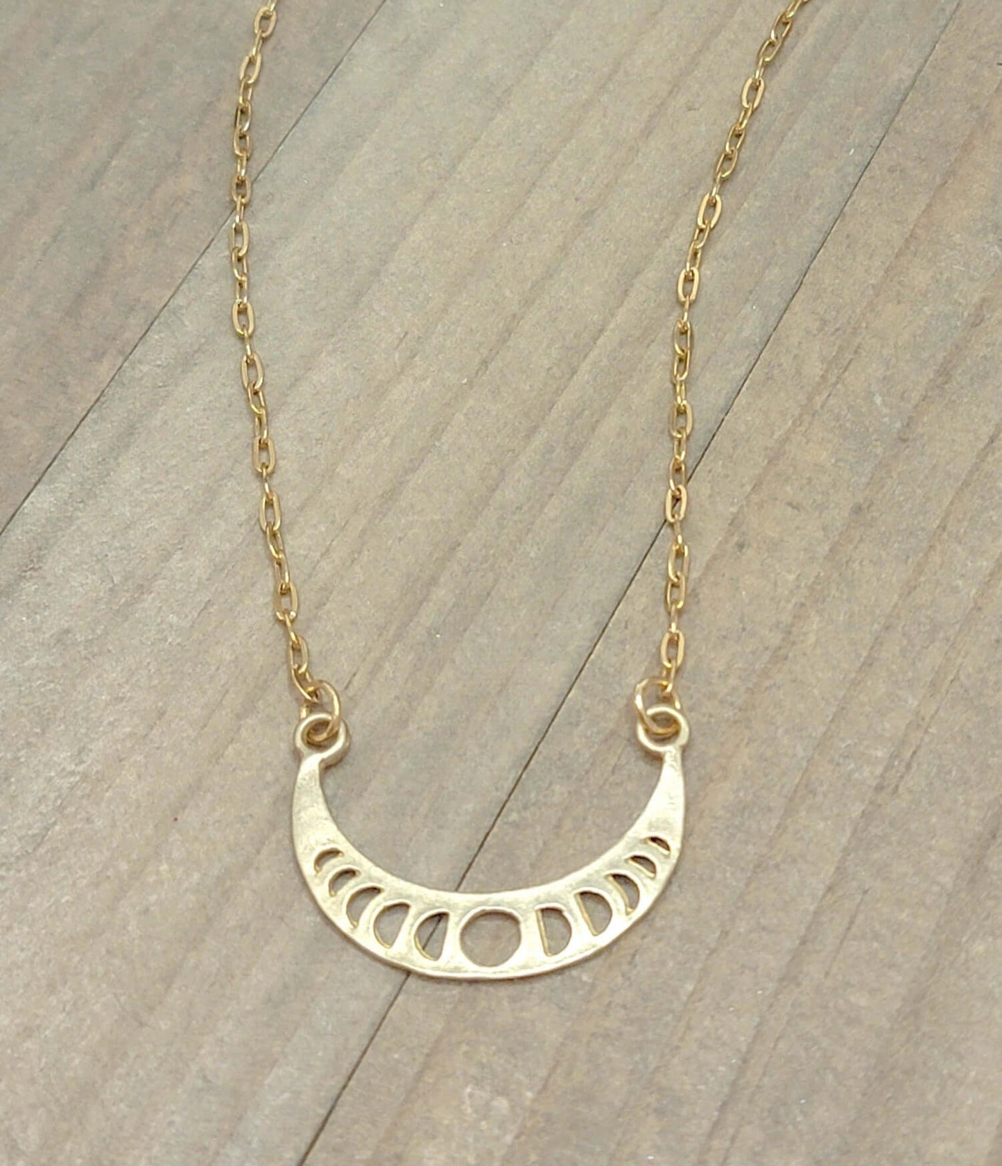Gold Sun Moon Phase Necklace, Nicki Lynn Jewelry