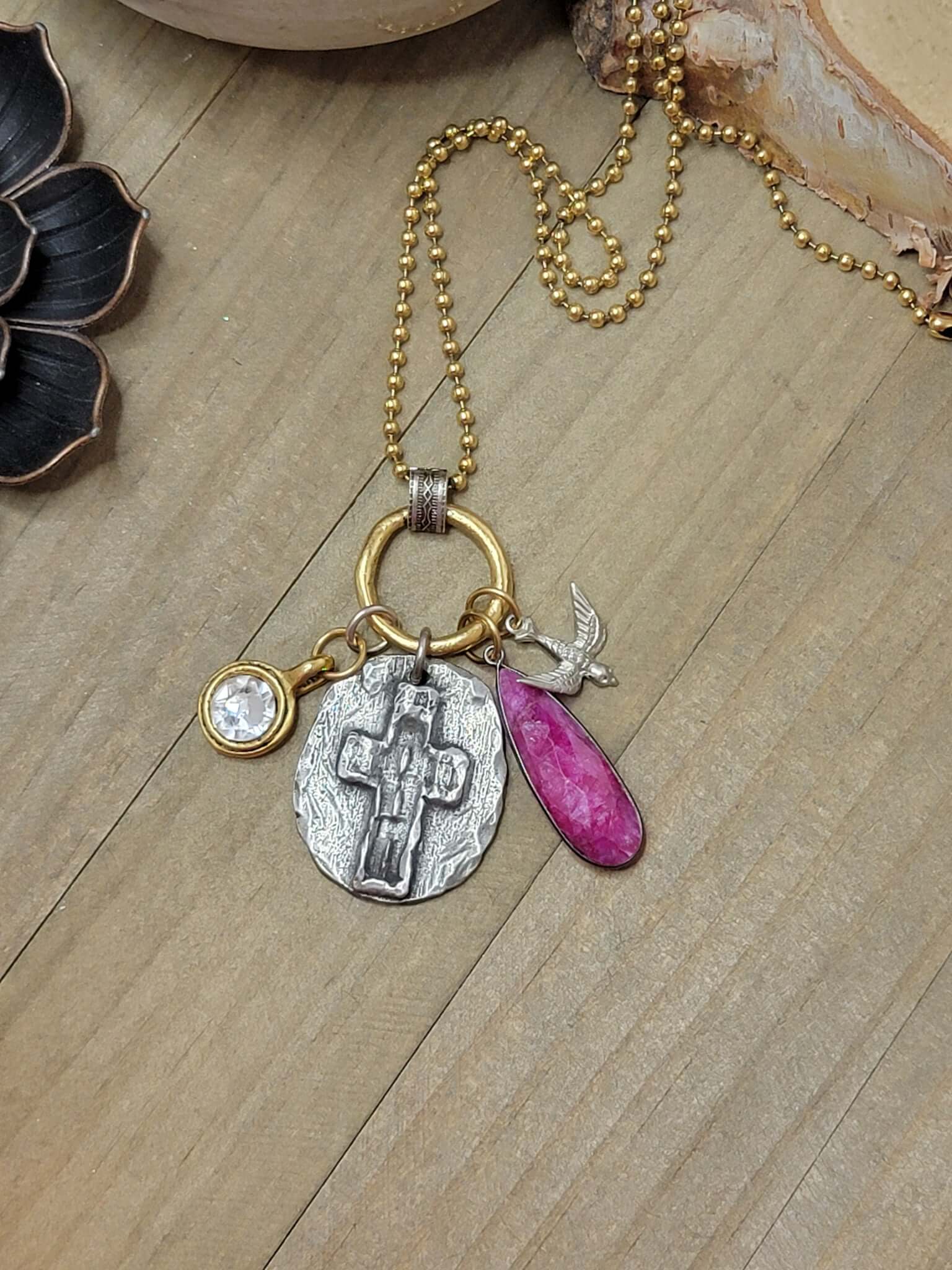 More Precious Than Rubies Mixed Metal Necklace-Proverbs 3:15-17, Nicki Lynn Jewelry