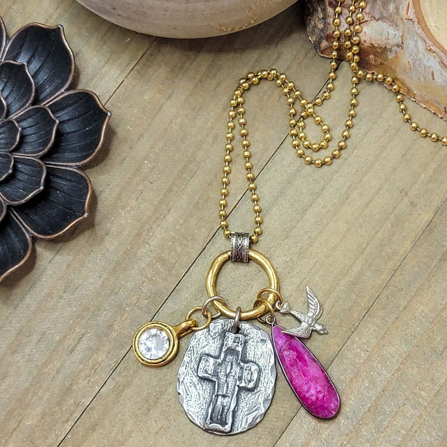 More Precious Than Rubies Mixed Metal Necklace-Proverbs 3:15-17, Nicki Lynn Jewelry