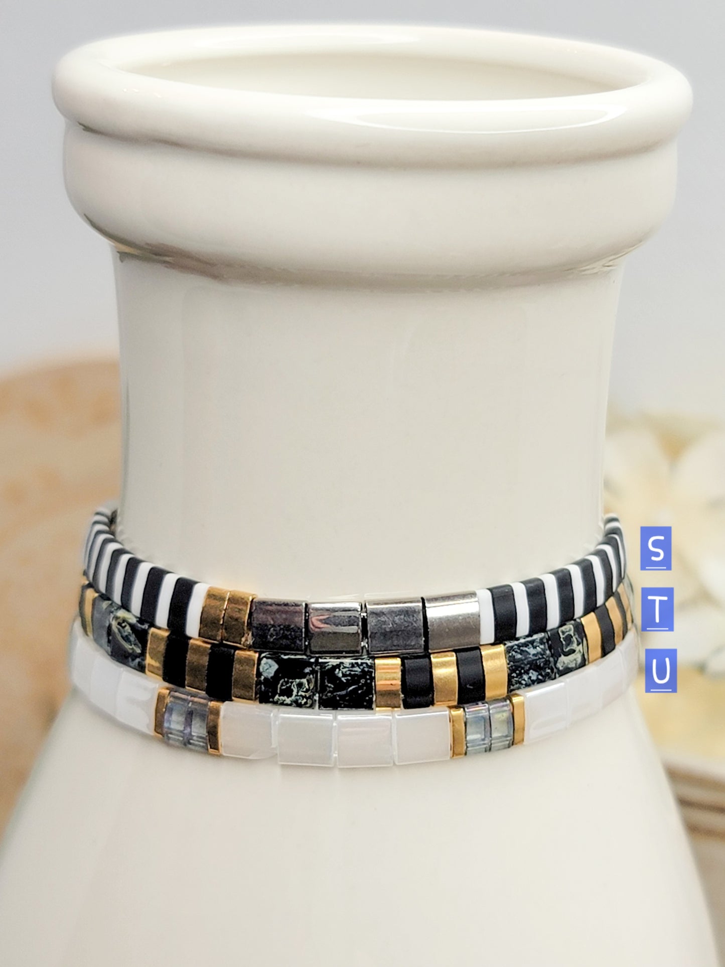 Colorful Glass Tila Tile Beaded Bracelet