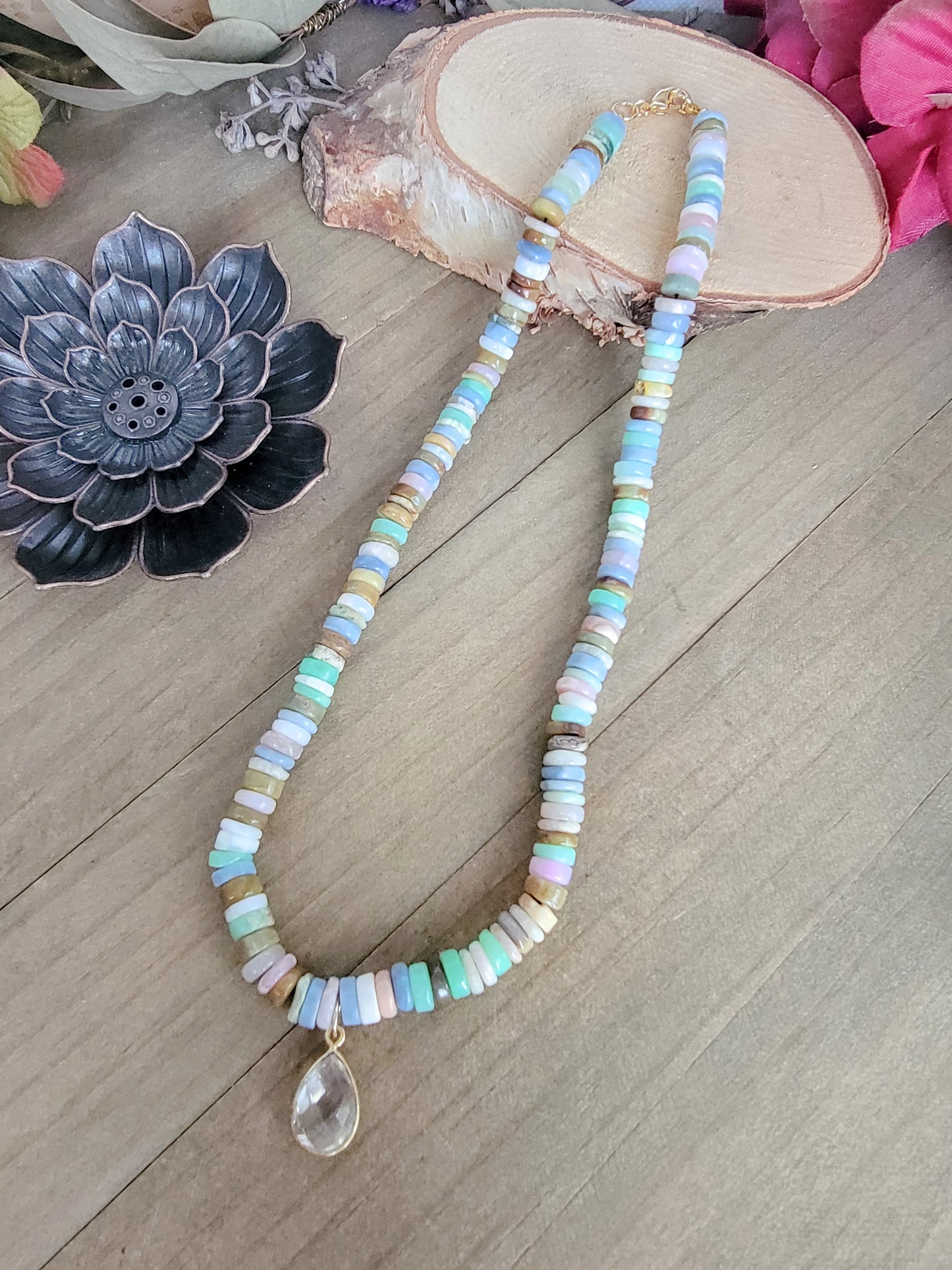 Pastel Opal Gemstone Necklace, Nicki Lynn Jewelry 