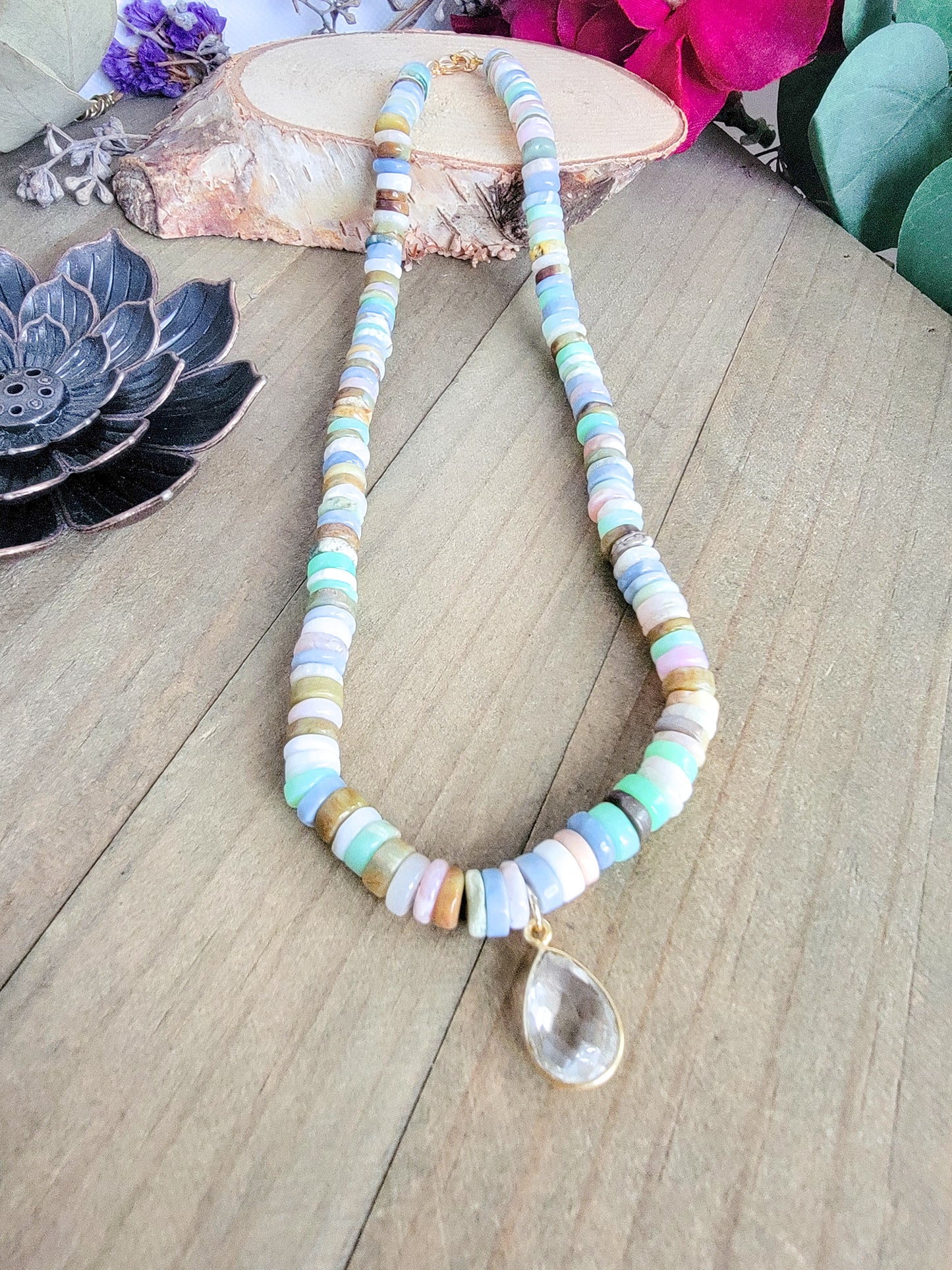 Pastel Opal Gemstone Necklace, Nicki Lynn Jewelry 