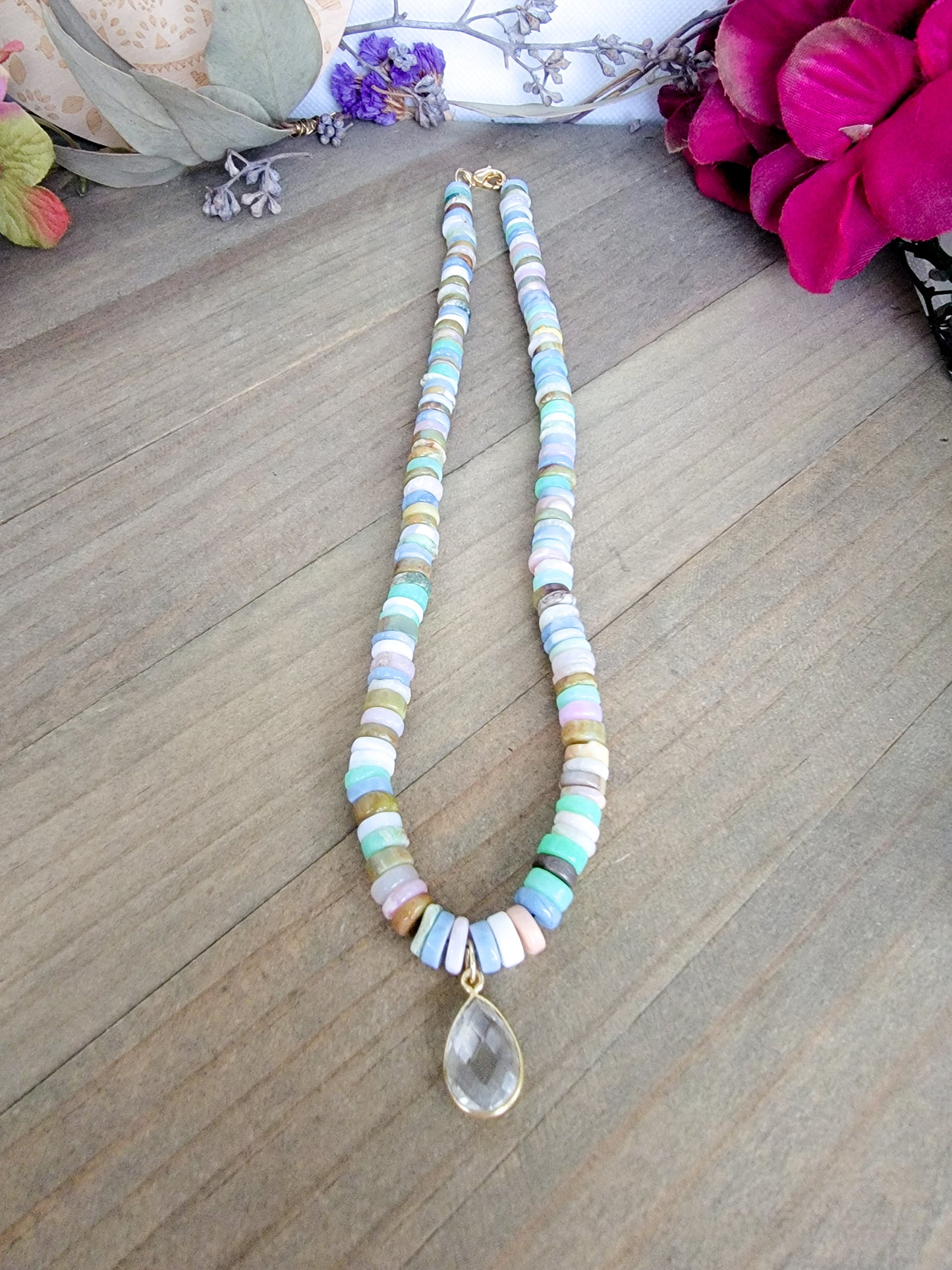 Pastel Opal Gemstone Necklace, Nicki Lynn Jewelry 