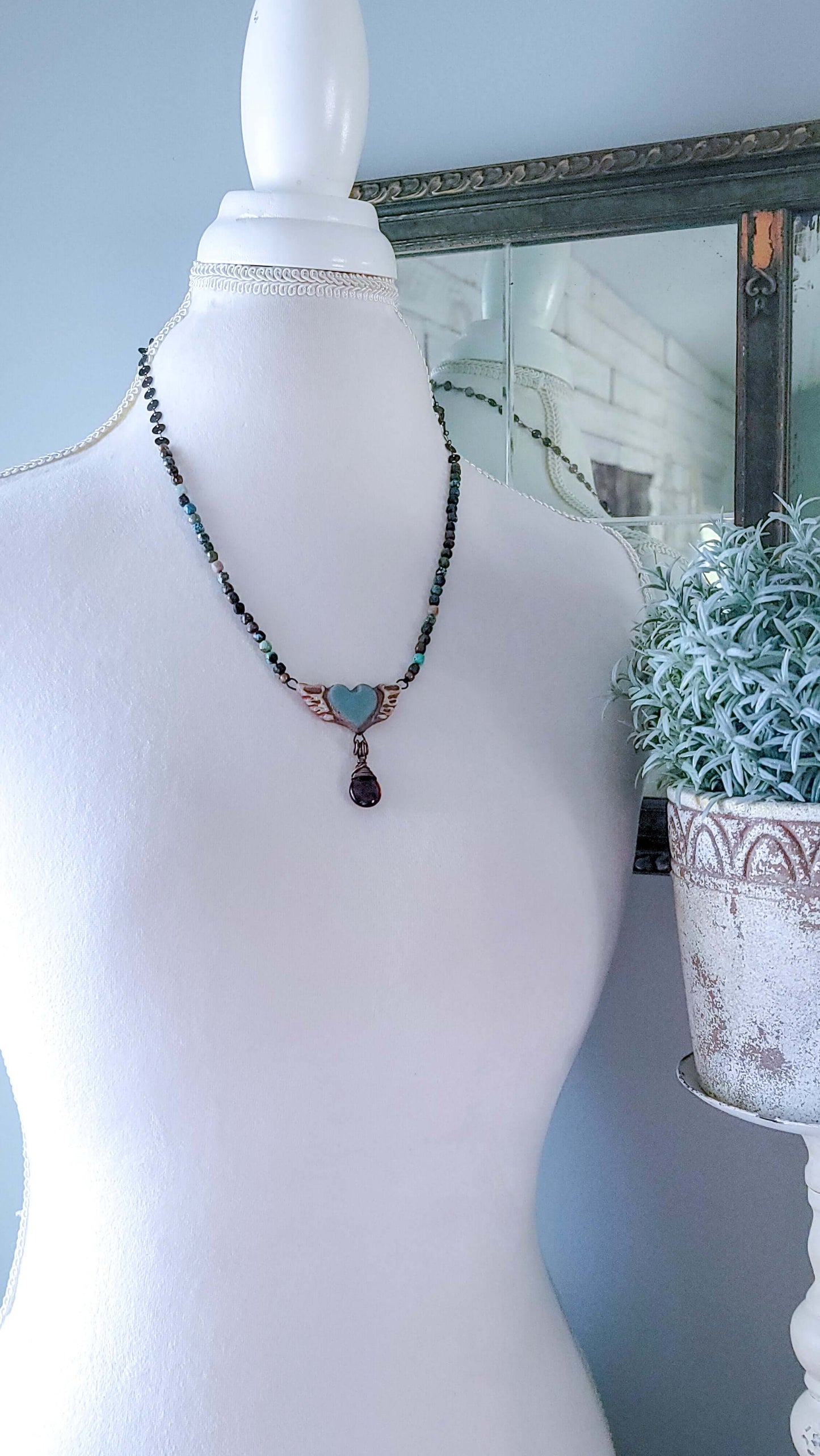 Knotted Turquoise Gemstone Necklace, Nicki Lynn Jewelry
