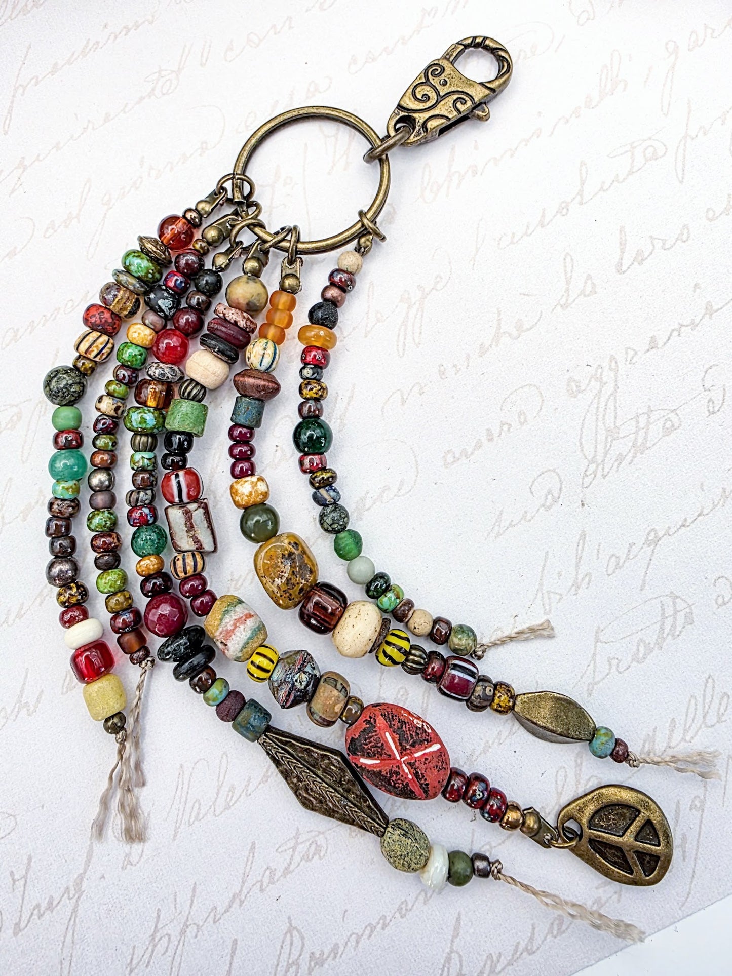 Boho Rustic Beaded Purse Tassel Keychain- Nicki Lynn Jewelry