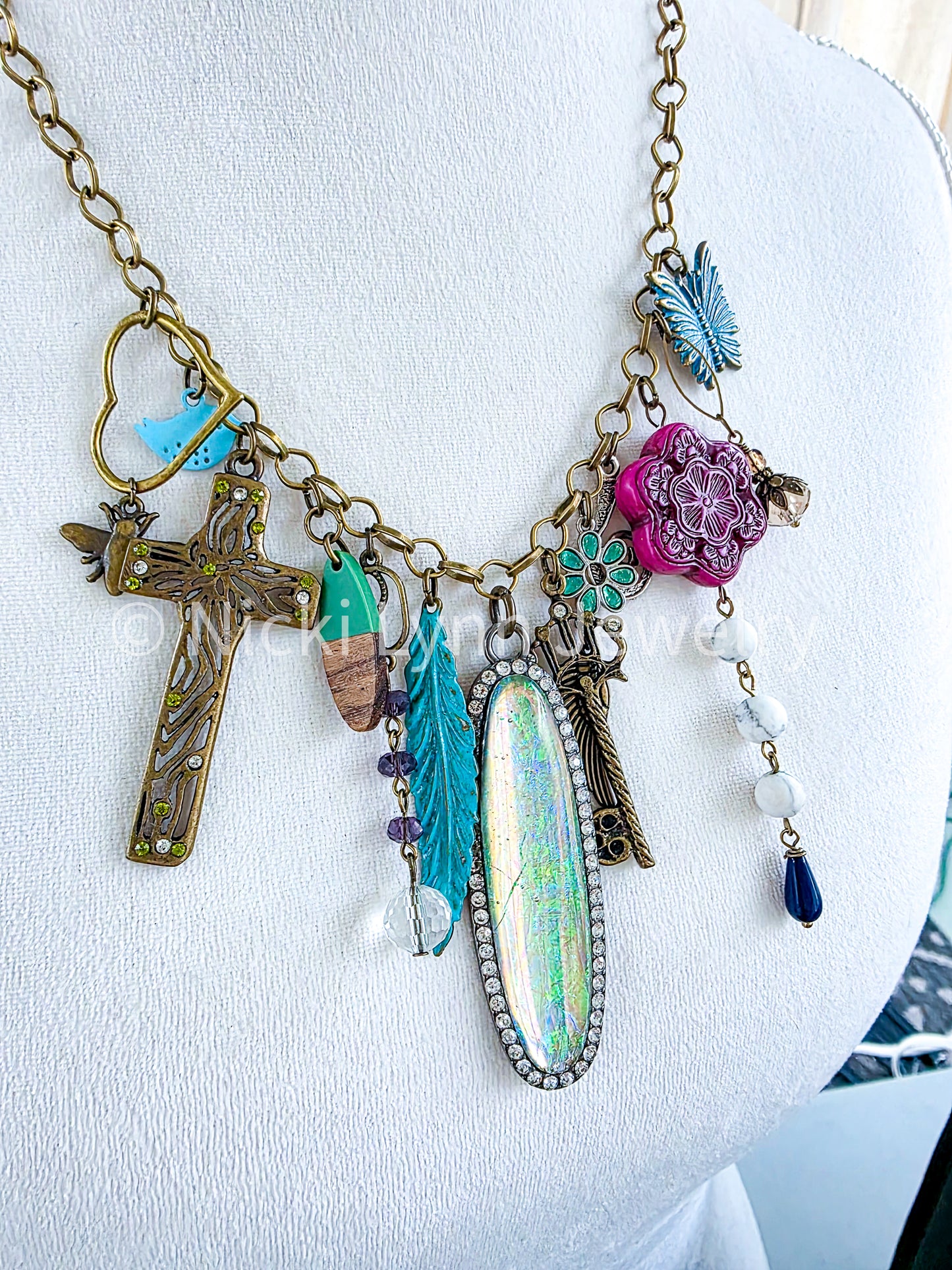 Gypsy Junk Chunky Statement Necklace, Nicki Lynn Jewelry