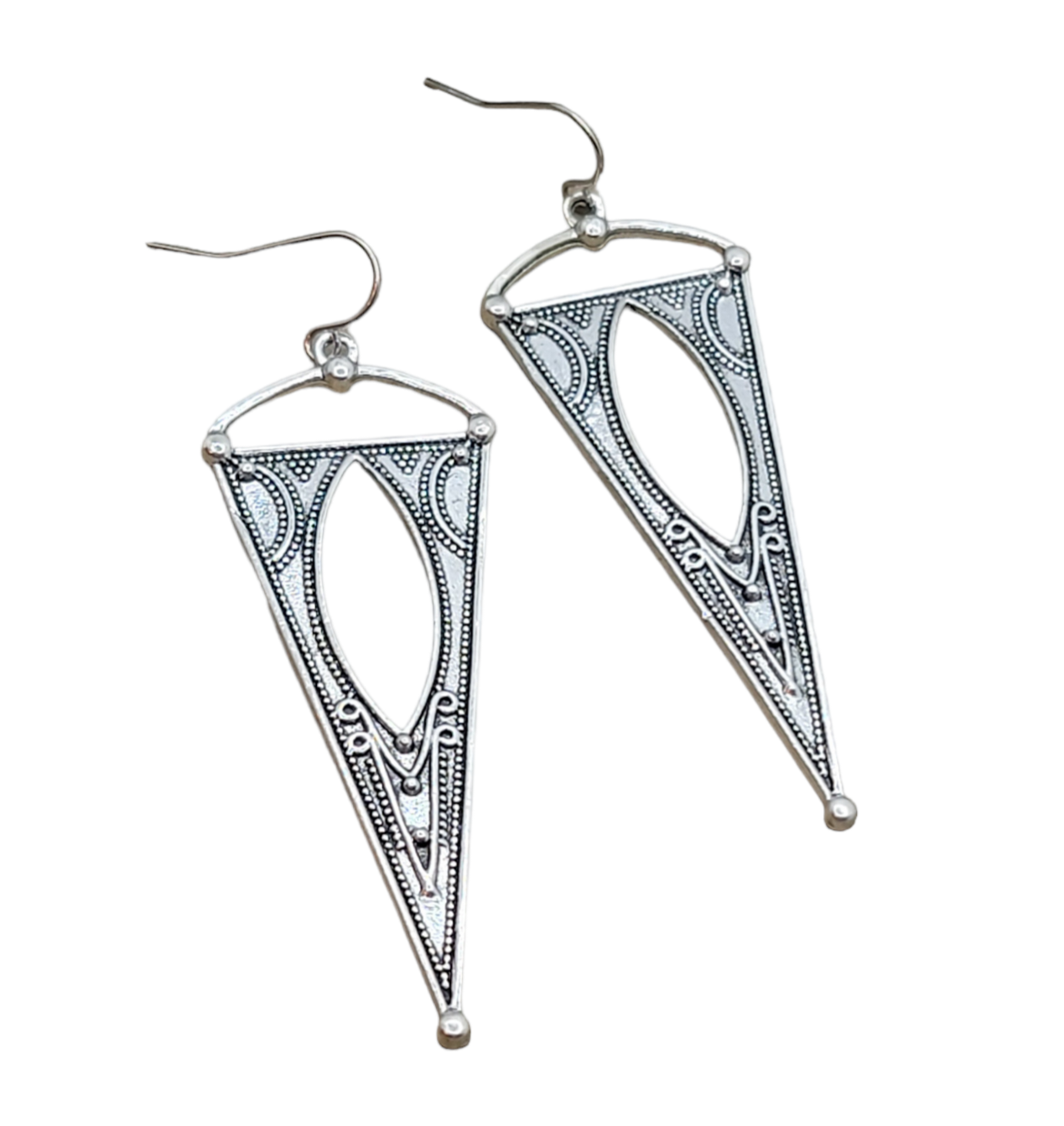 Long Geometric Boho Statement Earrings-Hypoallergenic- Large Triangle Earrings, Nicki Lynn Jewelry