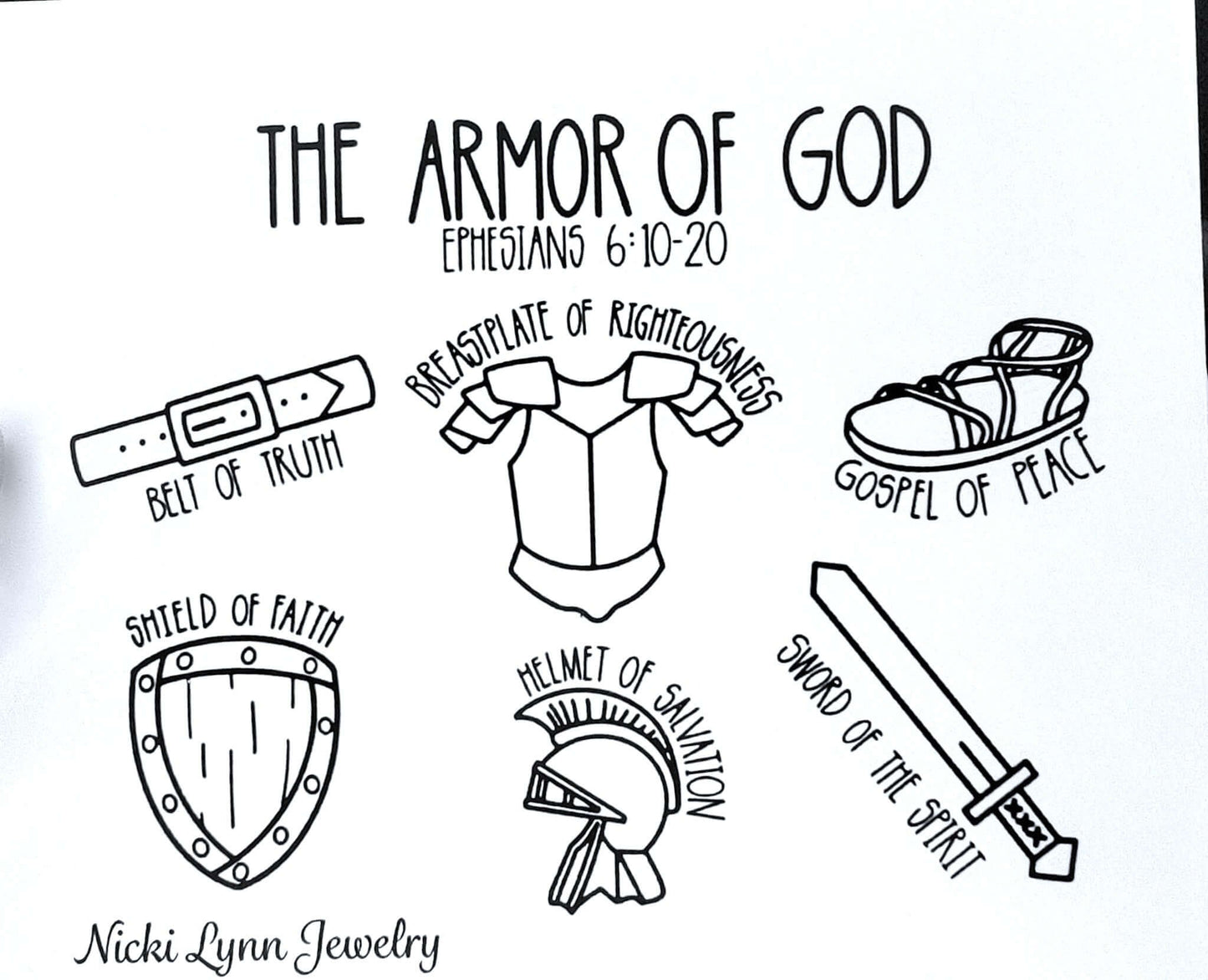Armor of God Rear View Mirror Accessory- Ephesians 6:10-20 - Nicki Lynn Jewelry