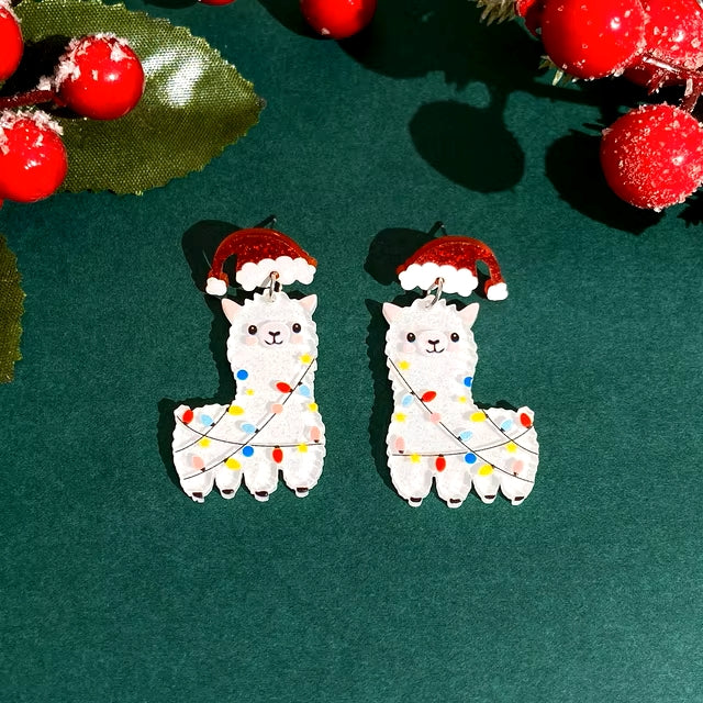 Festive Llama Alpaca Earrings, Nicki Lynn Jewelry