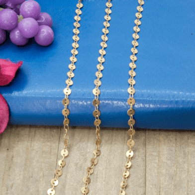 4mm Round Disc Chain - Raw Brass Disc Chain - Soldered Links - Nicki Lynn Jewelry