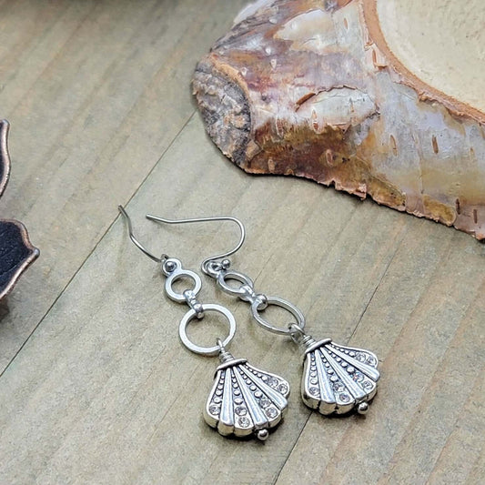 Deco Shell Drop Earrings, Nicki Lynn Jewelry
