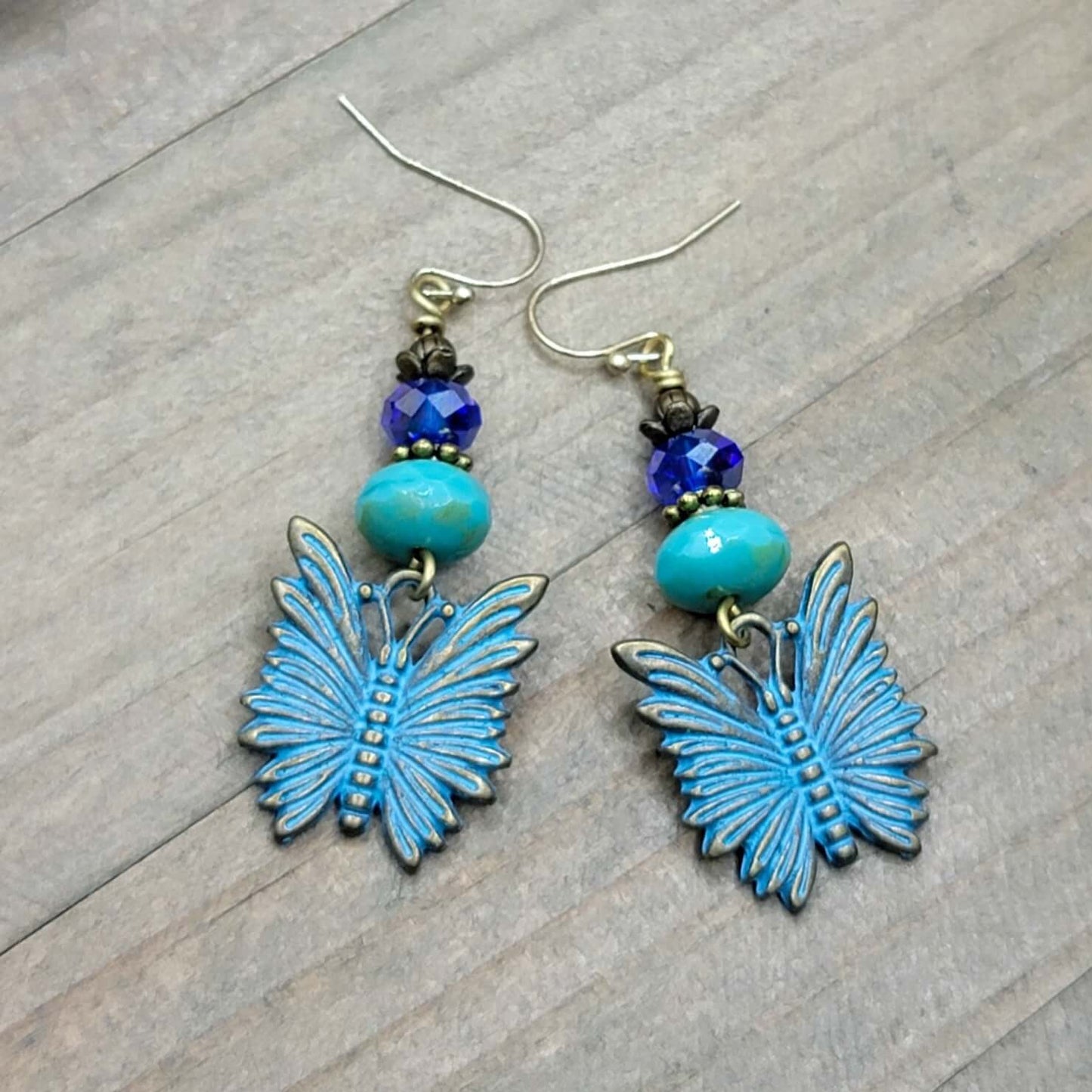 Patina Butterfly Earrings, Nicki Lynn Jewelry