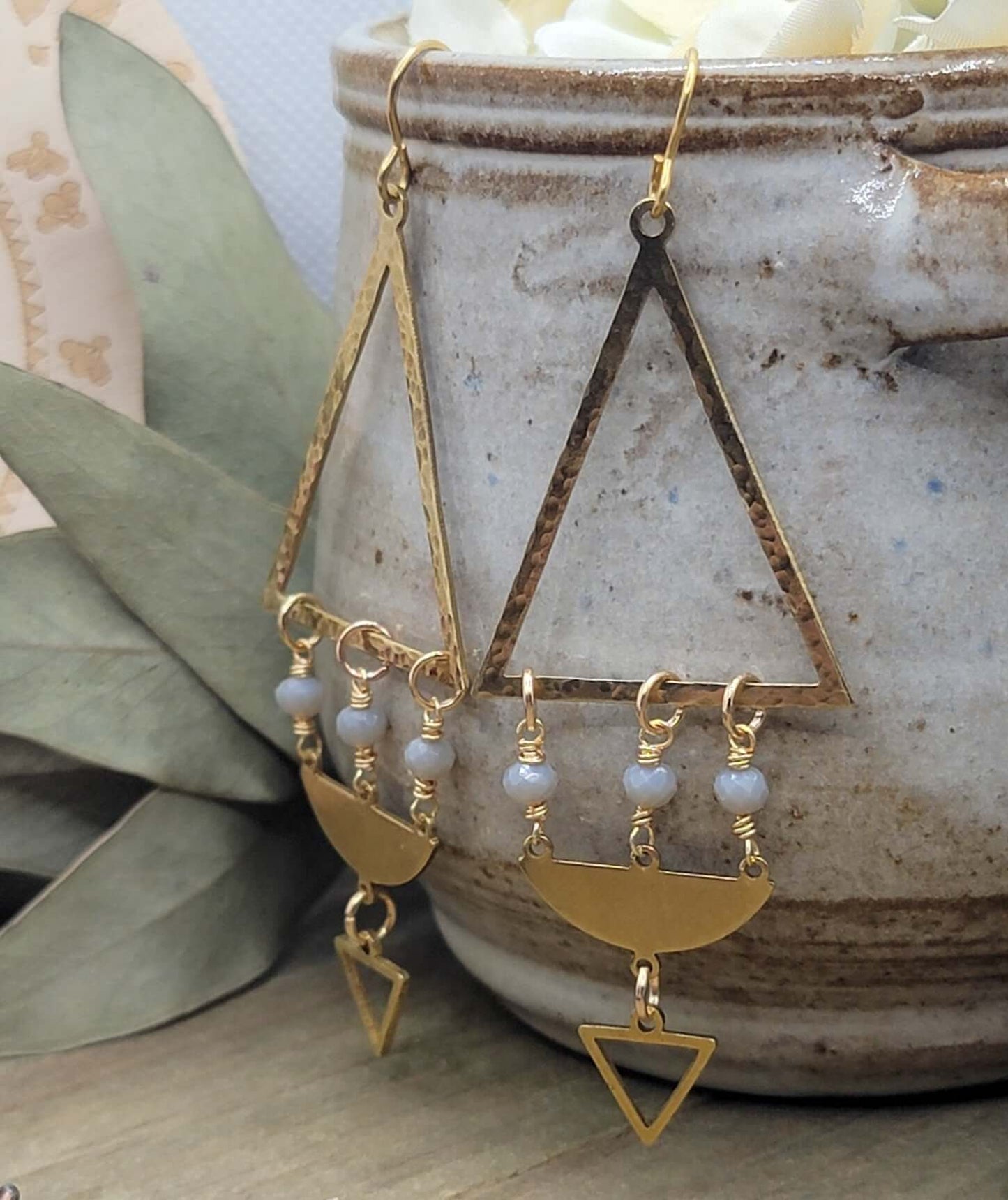 Long Gold Bohemian Statement Earrings, Nicki Lynn Jewelry
