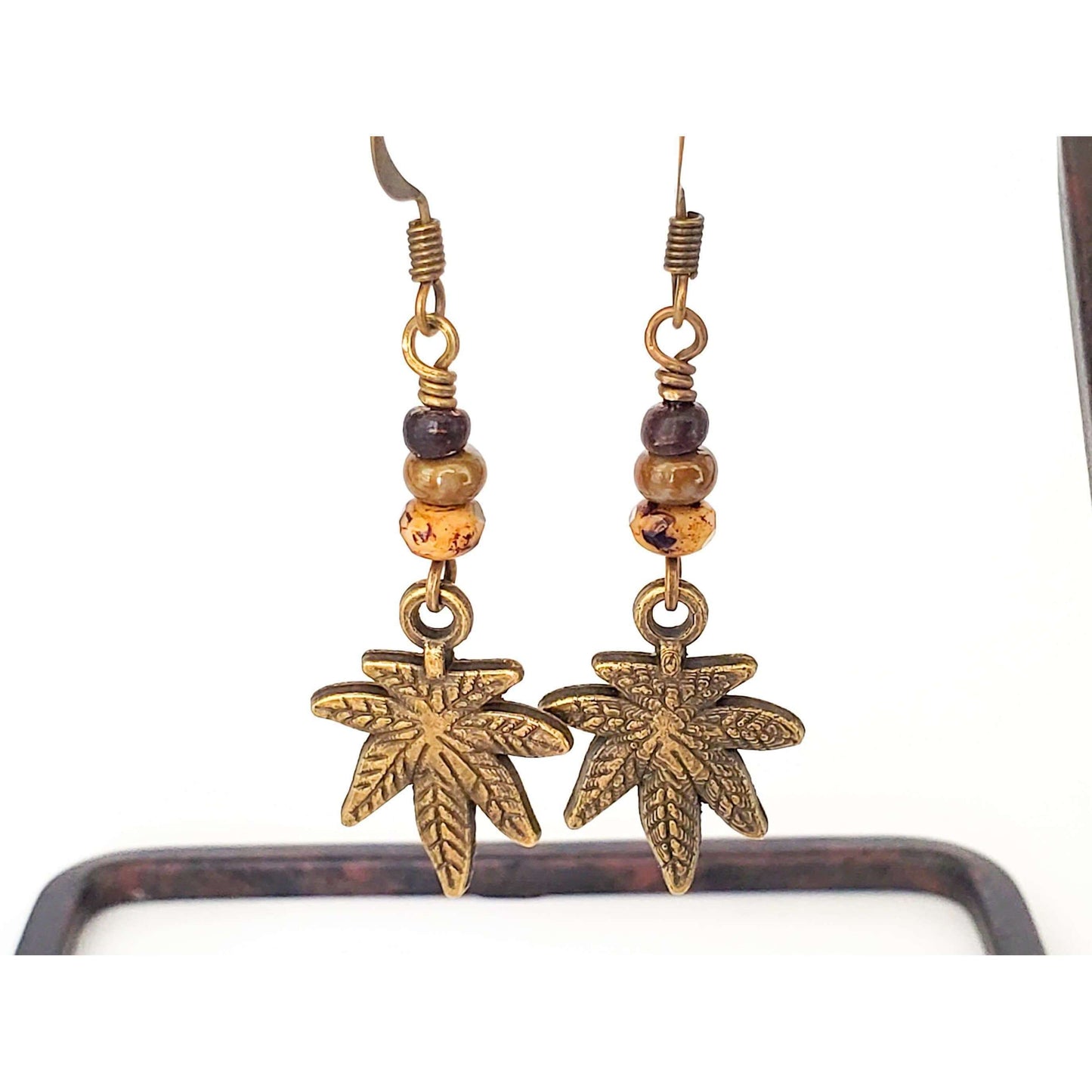 Earthy Hemp Leaf Earrings - Nicki Lynn Jewelry