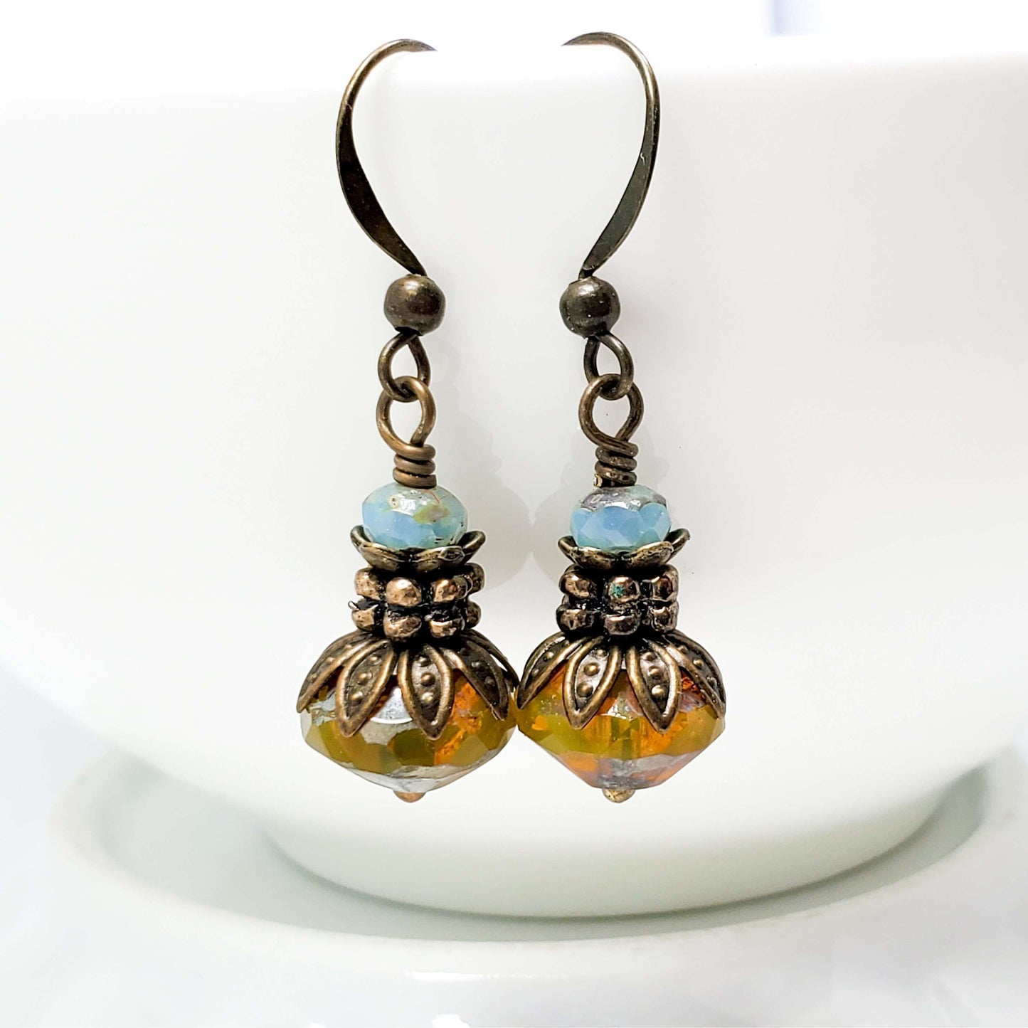 Picasso Czech Bead Earrings - Nicki Lynn Jewelry