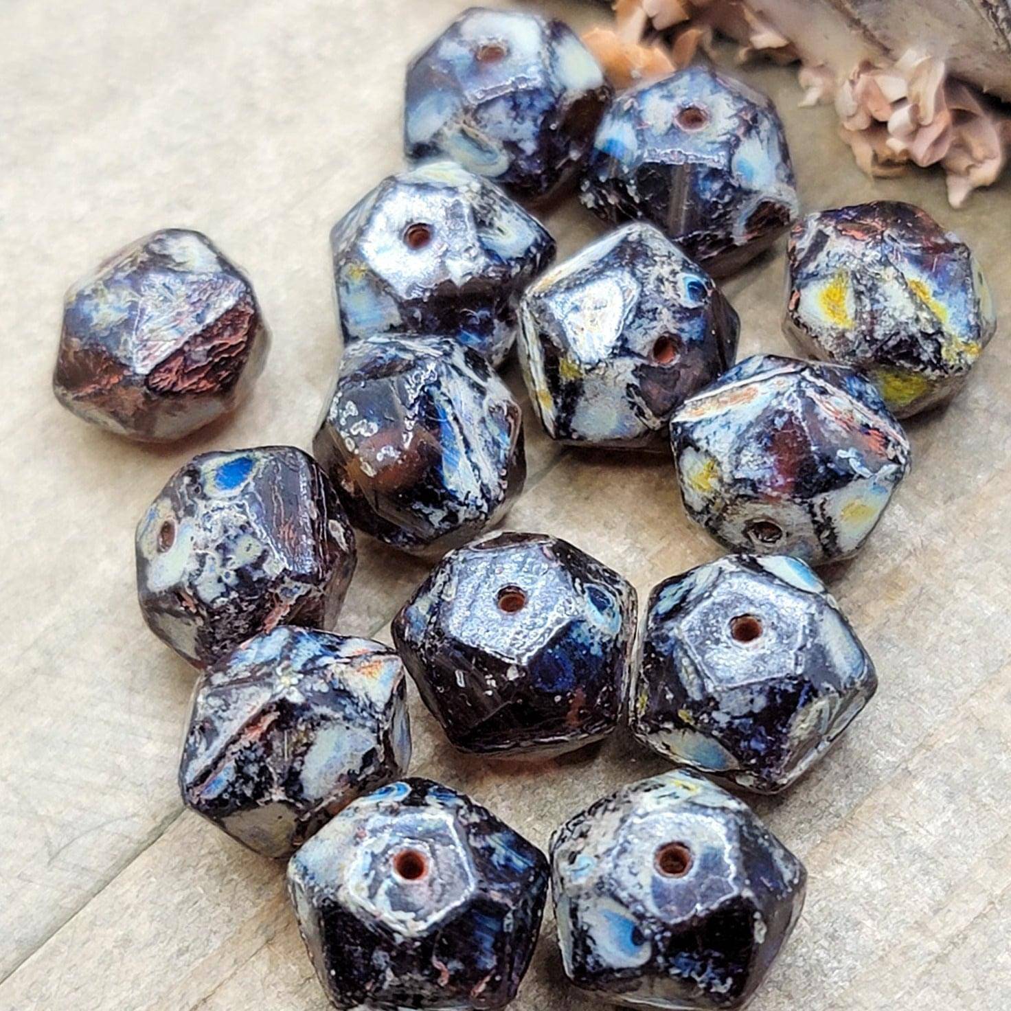 10mm English Cut Dark Mulberry Czech Glass Beads - Nicki Lynn Jewelry