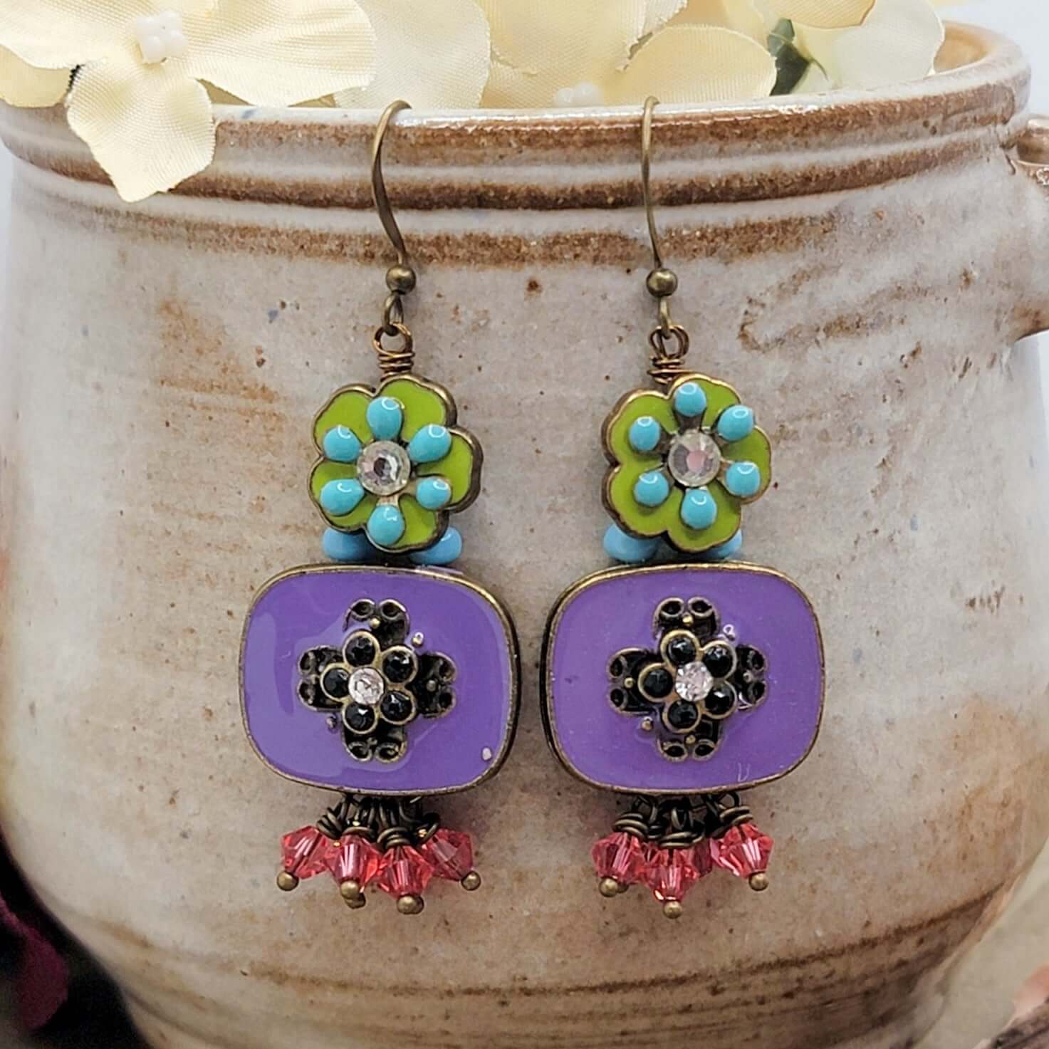 Whimsical Enamel Dangle Earrings, Nicki Lynn Jewelry 