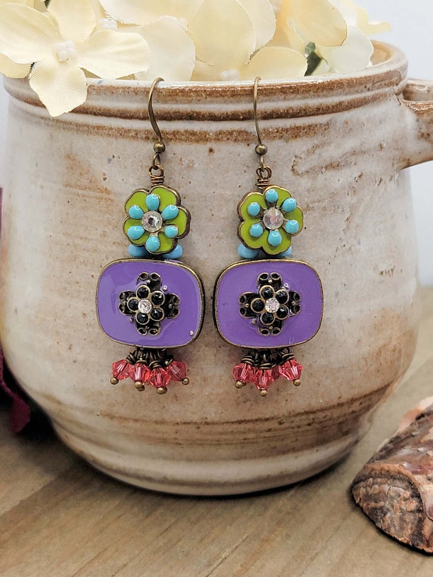 Whimsical Enamel Dangle Earrings, Nicki Lynn Jewelry 