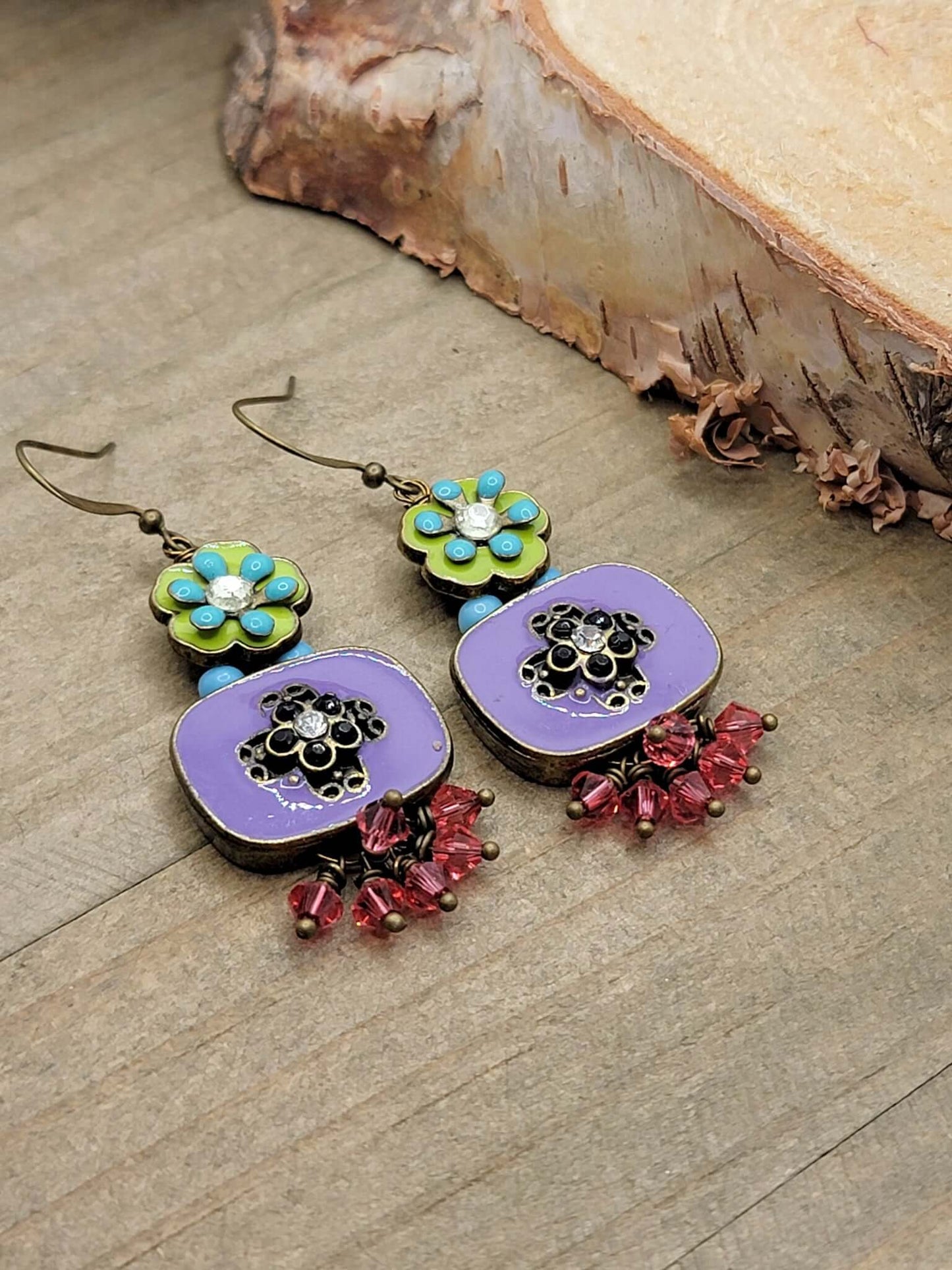 Whimsical Enamel Dangle Earrings, Nicki Lynn Jewelry 