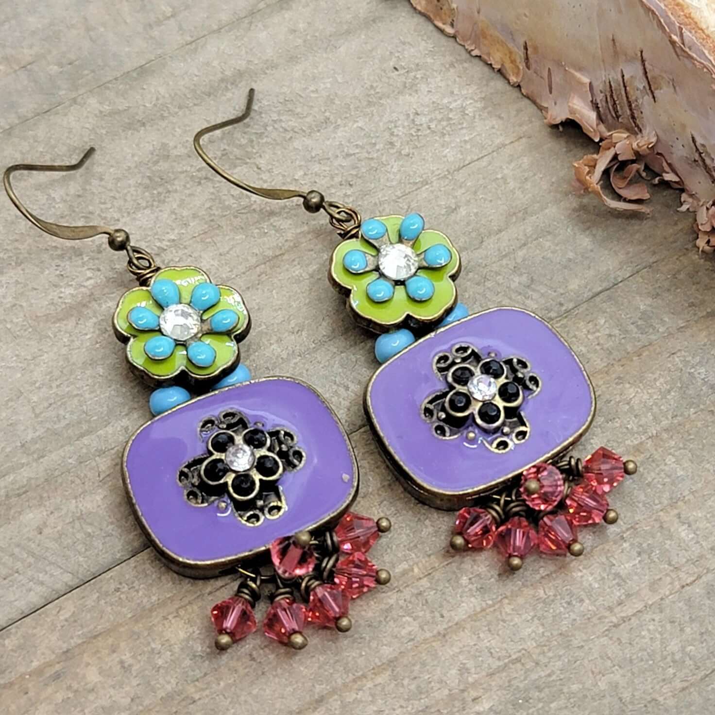 Whimsical Enamel Dangle Earrings, Nicki Lynn Jewelry 