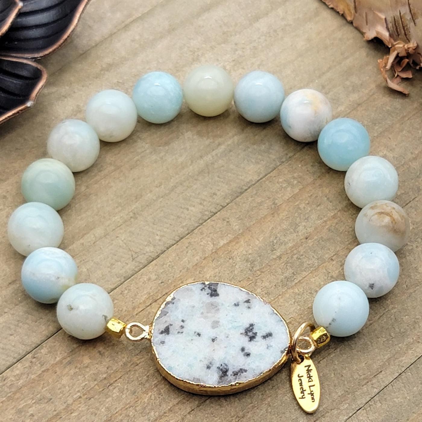 Amazonite Stone Stretch Bracelet - Nicki Lynn Jewelry