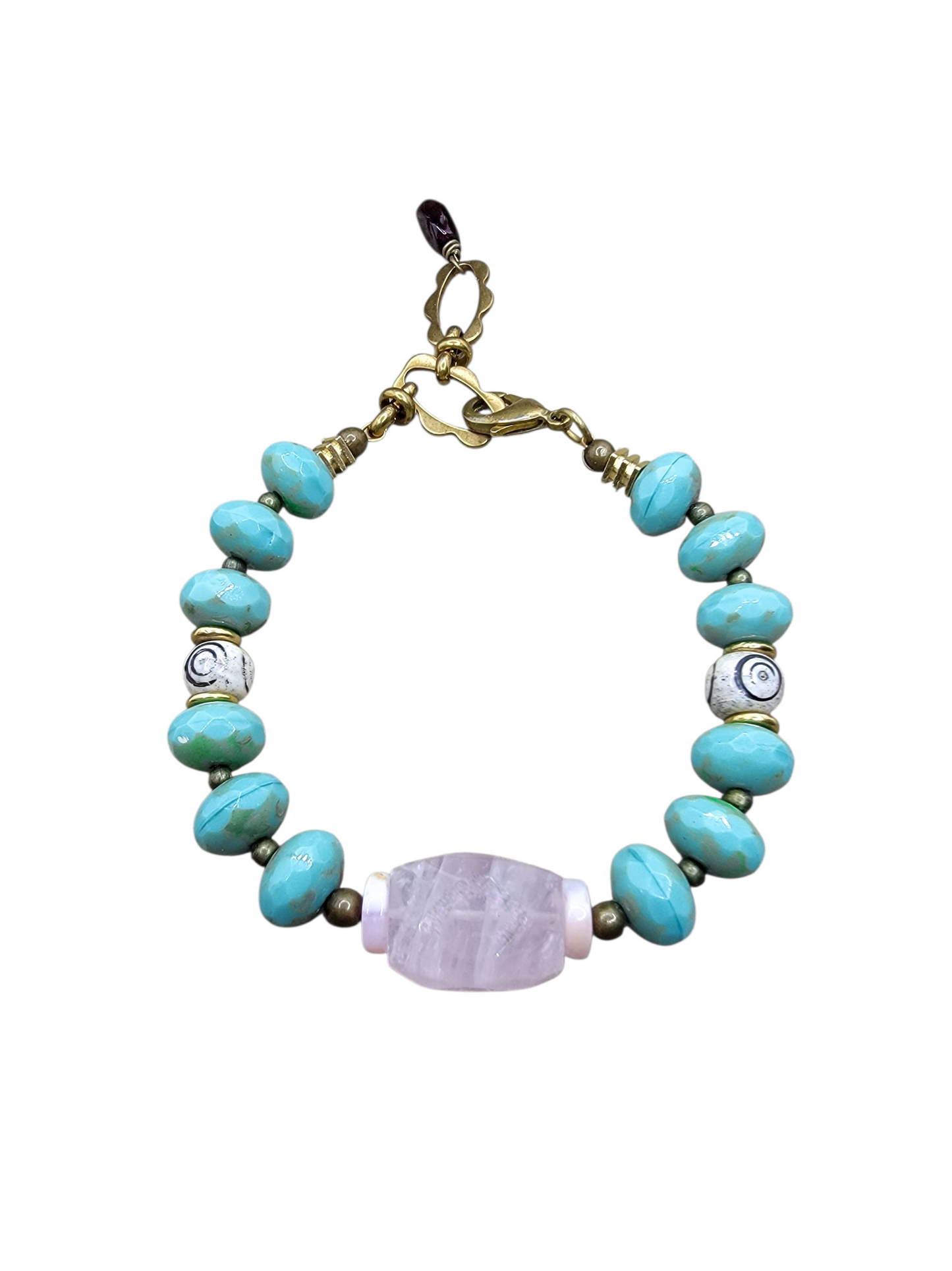 Quartz and Czech Glass Beaded Bracelet