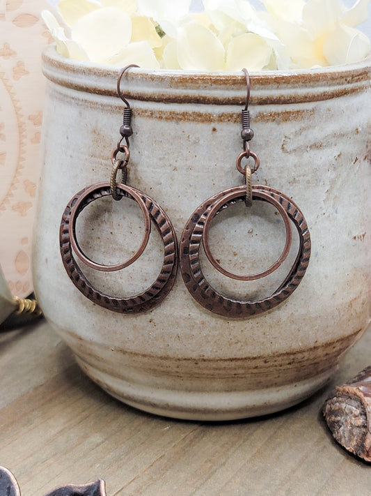 Copper Layered Hoop Earrings, Nicki Lynn Jewelry 