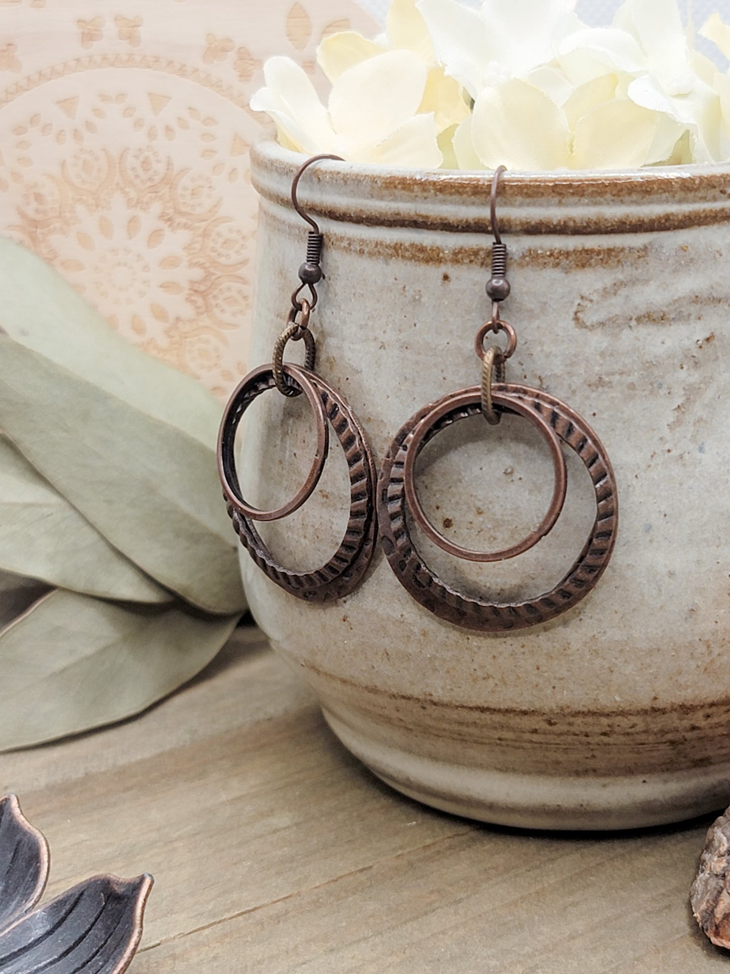 Copper Layered Hoop Earrings, Nicki Lynn Jewelry