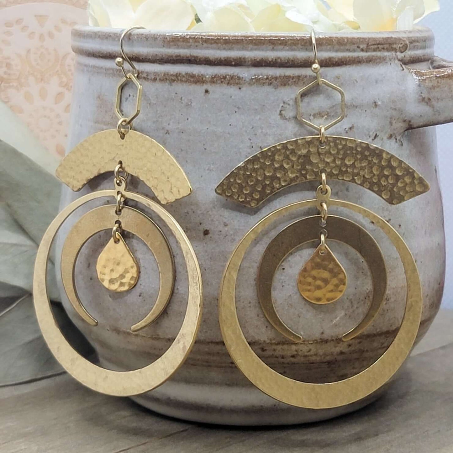 Large Gold Statement Hoop Earrings, Nicki Lynn Jewelry 