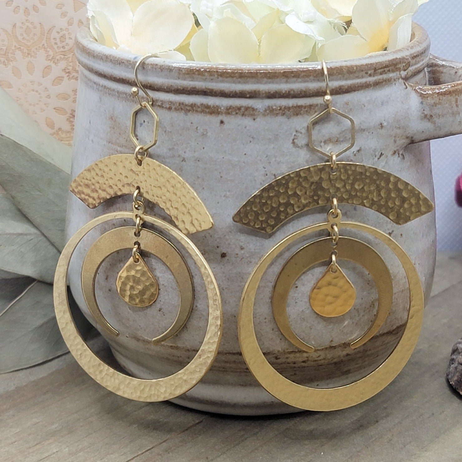 Large Gold Statement Hoop Earrings, Nicki Lynn Jewelry 