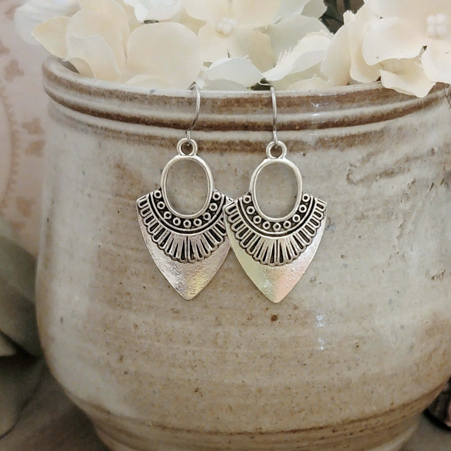 Silver Art Deco Earrings - Nicki Lynn Jewelry