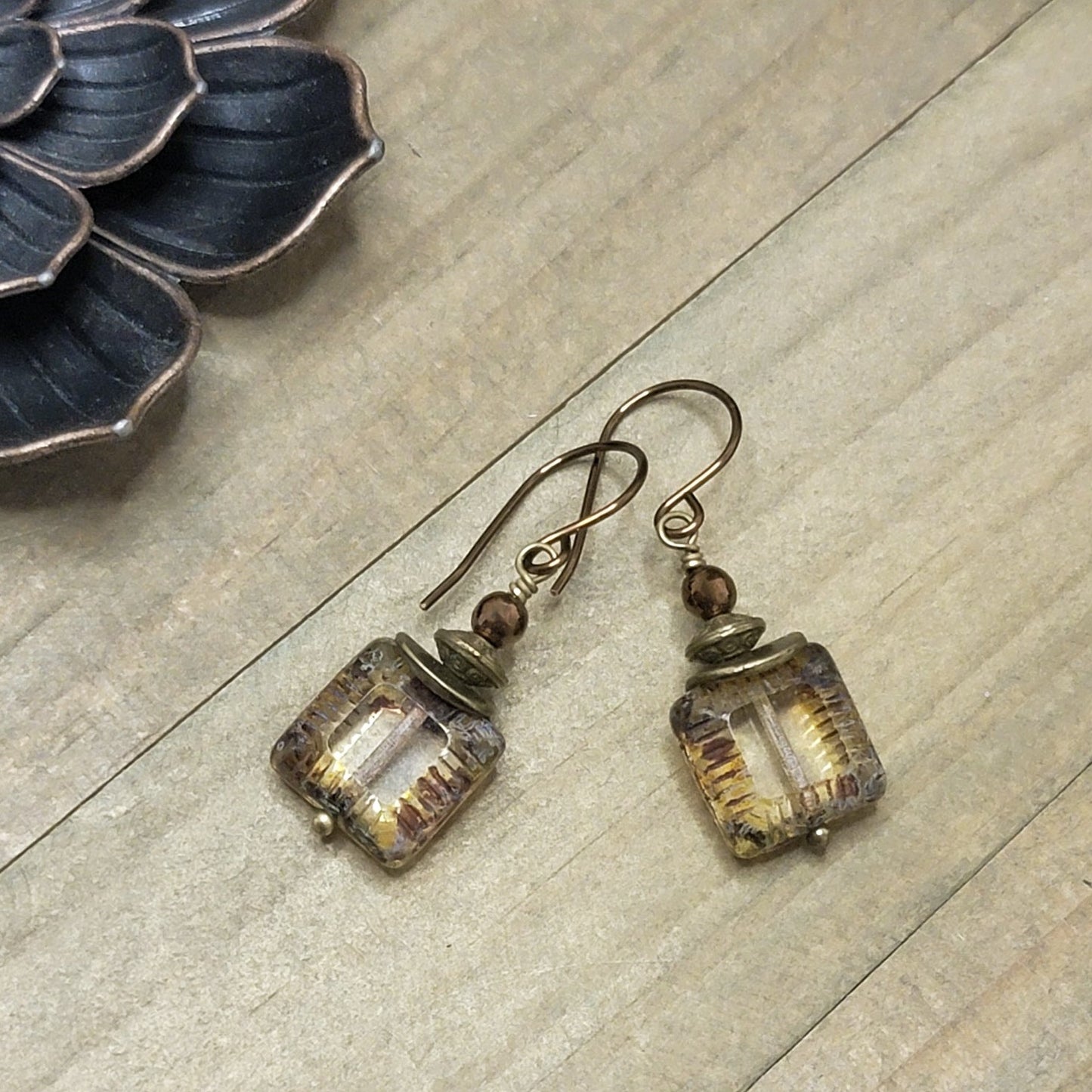 Small Boho Rustic Dangle Earrings, Nicki Lynn Jewelry