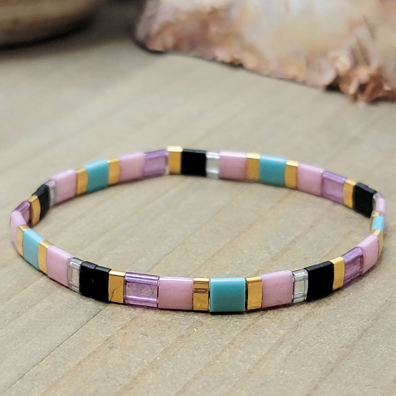 Tila Bead Bracelet-Popular Dainty Beaded Bracelets for Women-Purples, Nicki Lynn Jewelry