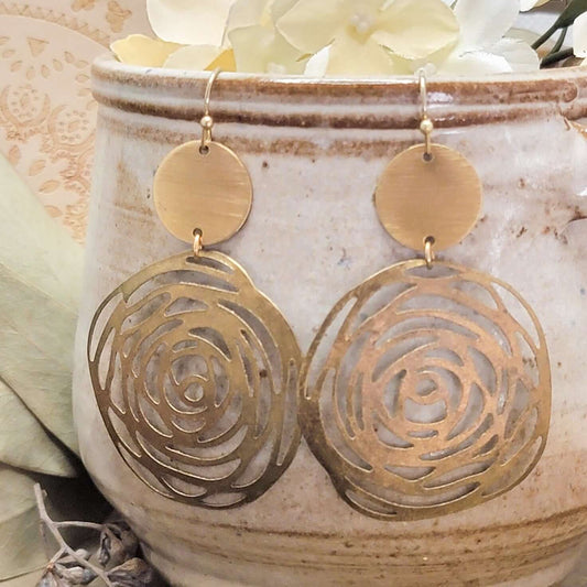 Matte Gold Swirl Earrings - Nicki Lynn Jewelry